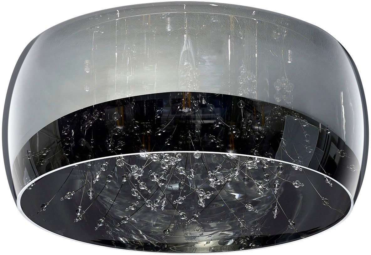 TRIO Leuchten Deckenleuchte Crystel, ohne Leuchtmittel, warmweiß - kaltweiß, Elegante Deckenlampe mit Glasschirm Ø 50cm, exkl 5xE14 Leuchtmittel
