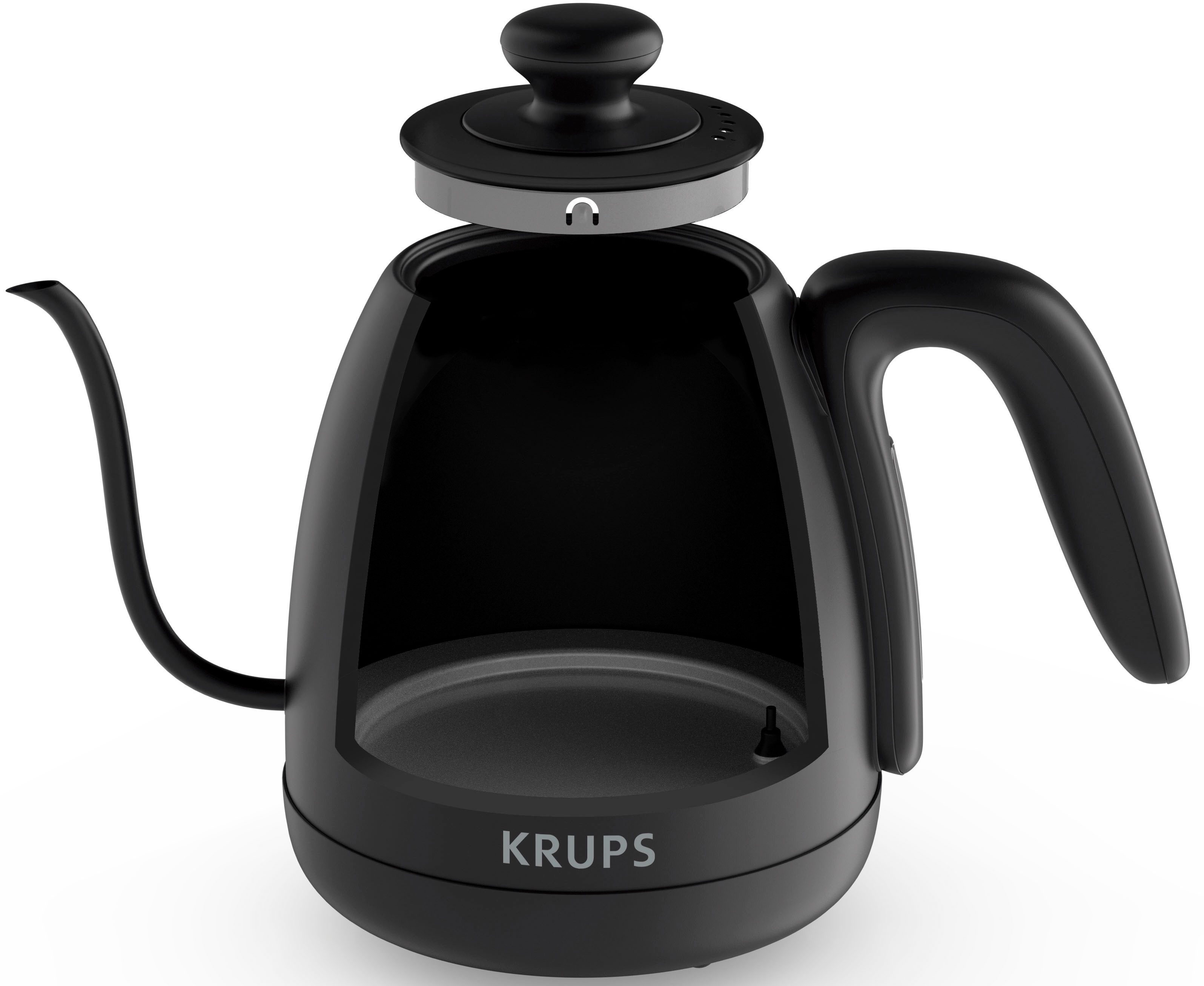 Krups Wasserkocher BW9238 Café Control Gooseneck, 1 l, 1200 W, Schwanenhals-Auslauf, 1 L, digitale Anzeige, 8 Einstellungen