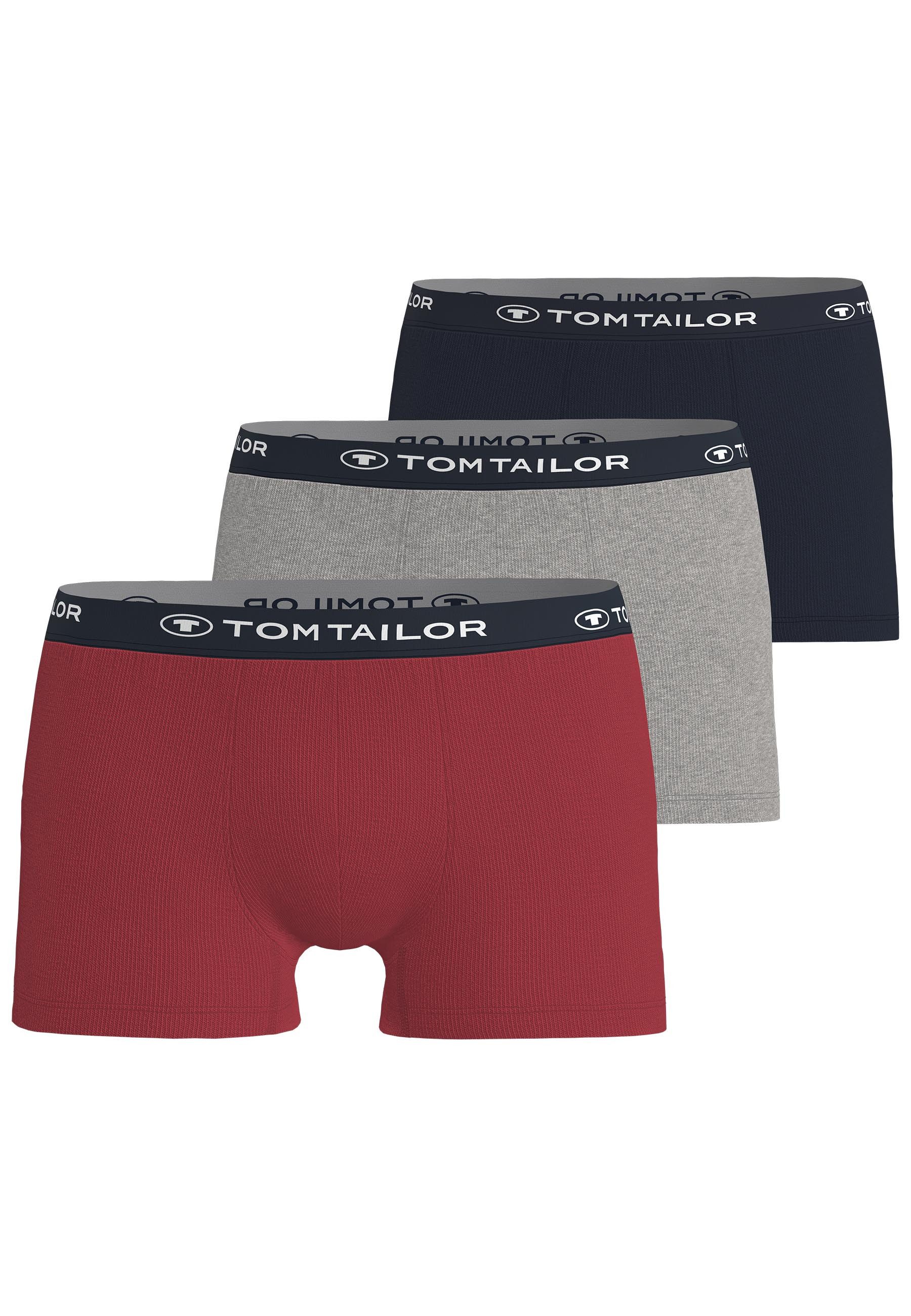 TOM TAILOR Boxershorts Buffer (3er Pack) weich, bequem, basic, eng, Logobun günstig online kaufen