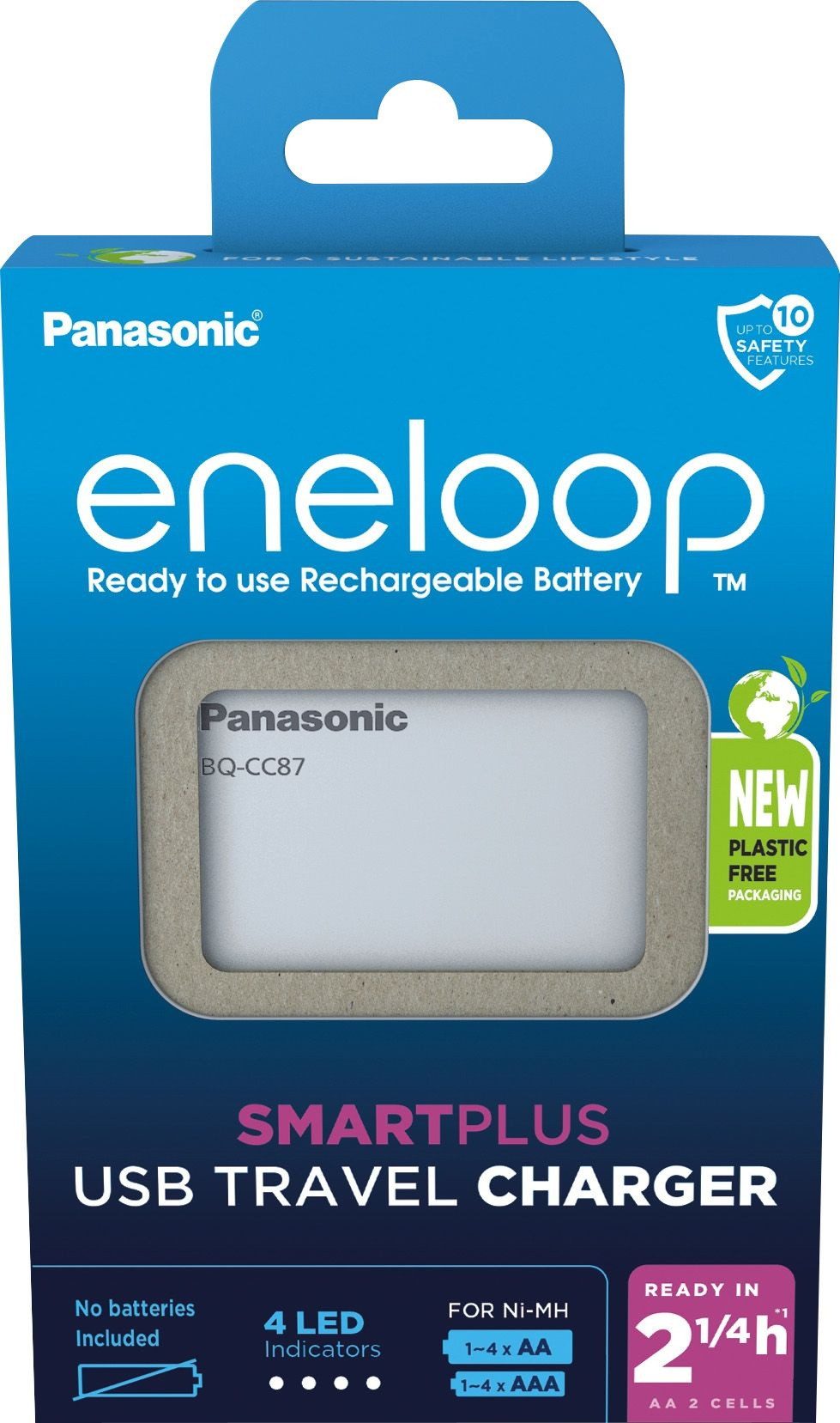 eneloop Akku Ladegerät Charger eneloop USB Travel BQ-CC87USB für 4 AA / AAA Universal-Ladegerät