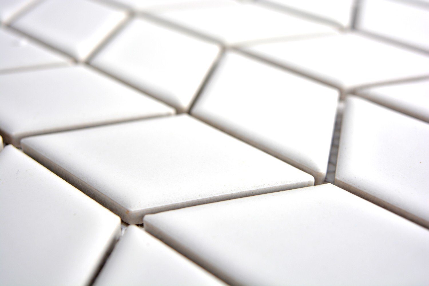 Mosani Mosaikfliesen Retro Fliese Diamant glänzend Mosaik Küche Welle Keramik weiß