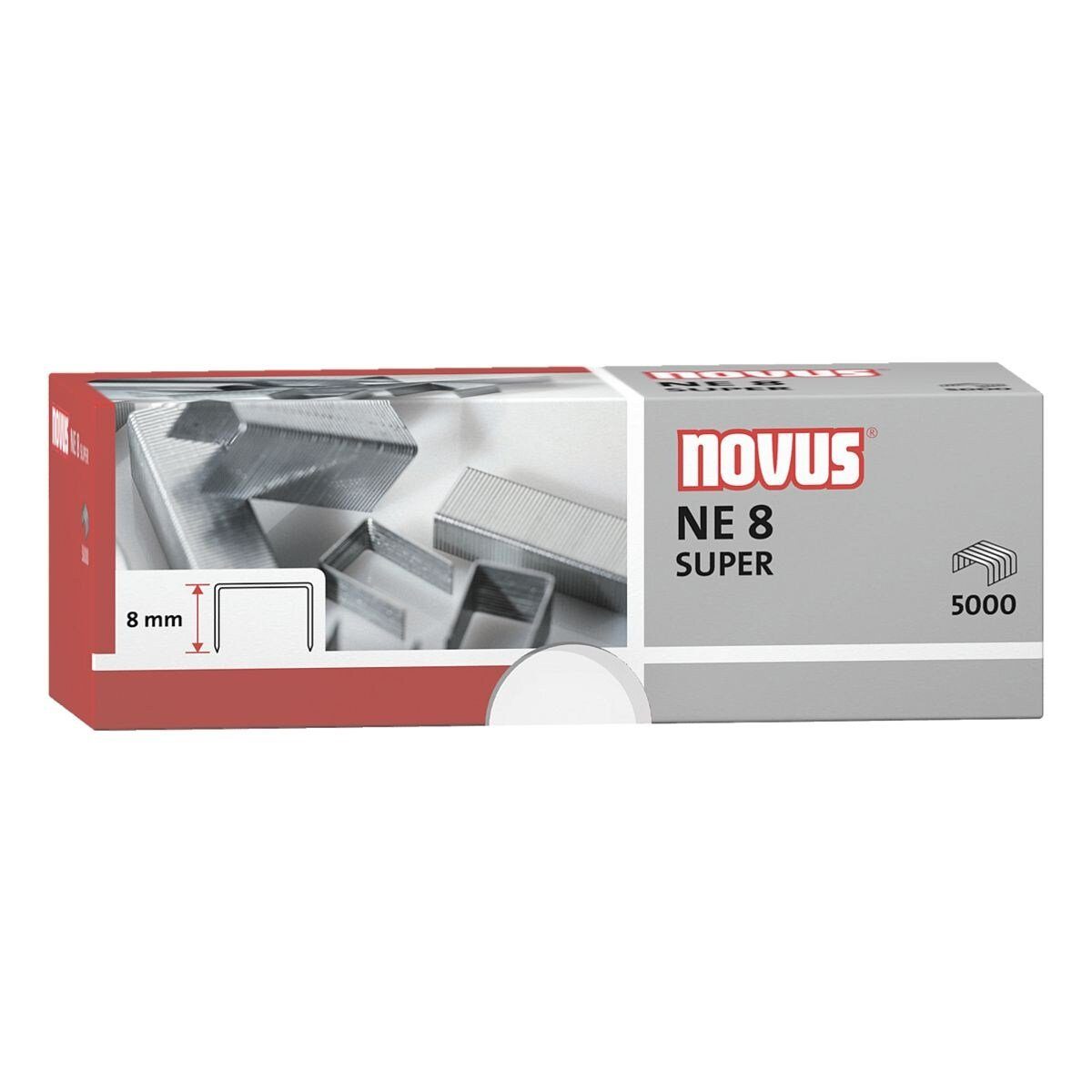 NOVUS Heftklammer NE 8 Super, 5.000 Stück/Pack, Heftleistung 40 Blatt