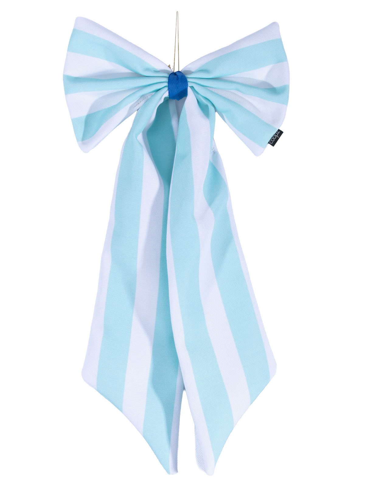 coopz Weihnachtsbaumschleife Schleife Canvas offwhite/mint breit gestreift