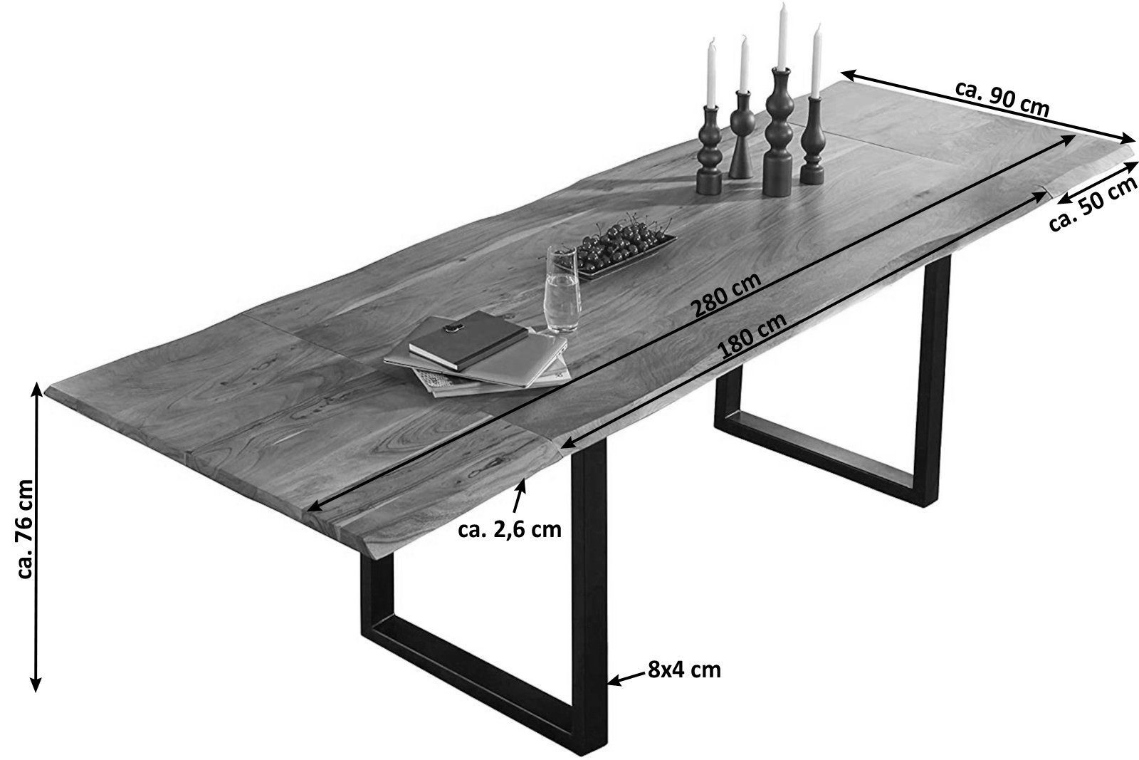 SAM® Baumkantentisch Dian, Baumkante, massives Akazienholz, günstig online kaufen