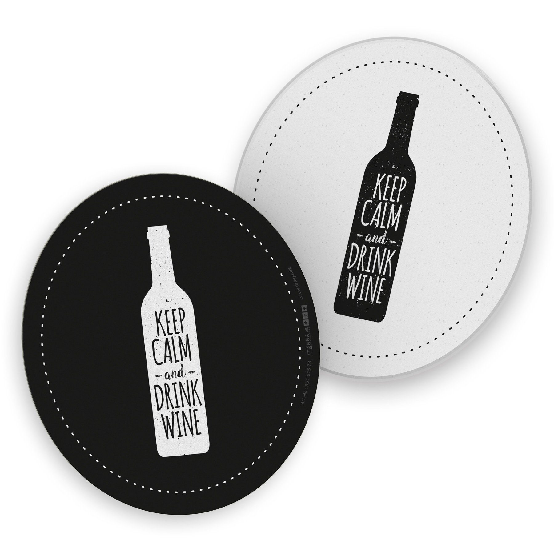 Bierdeckel calm wine Untersetzer and Keep Bierdeckel Wein drink itenga schwar 40x itenga