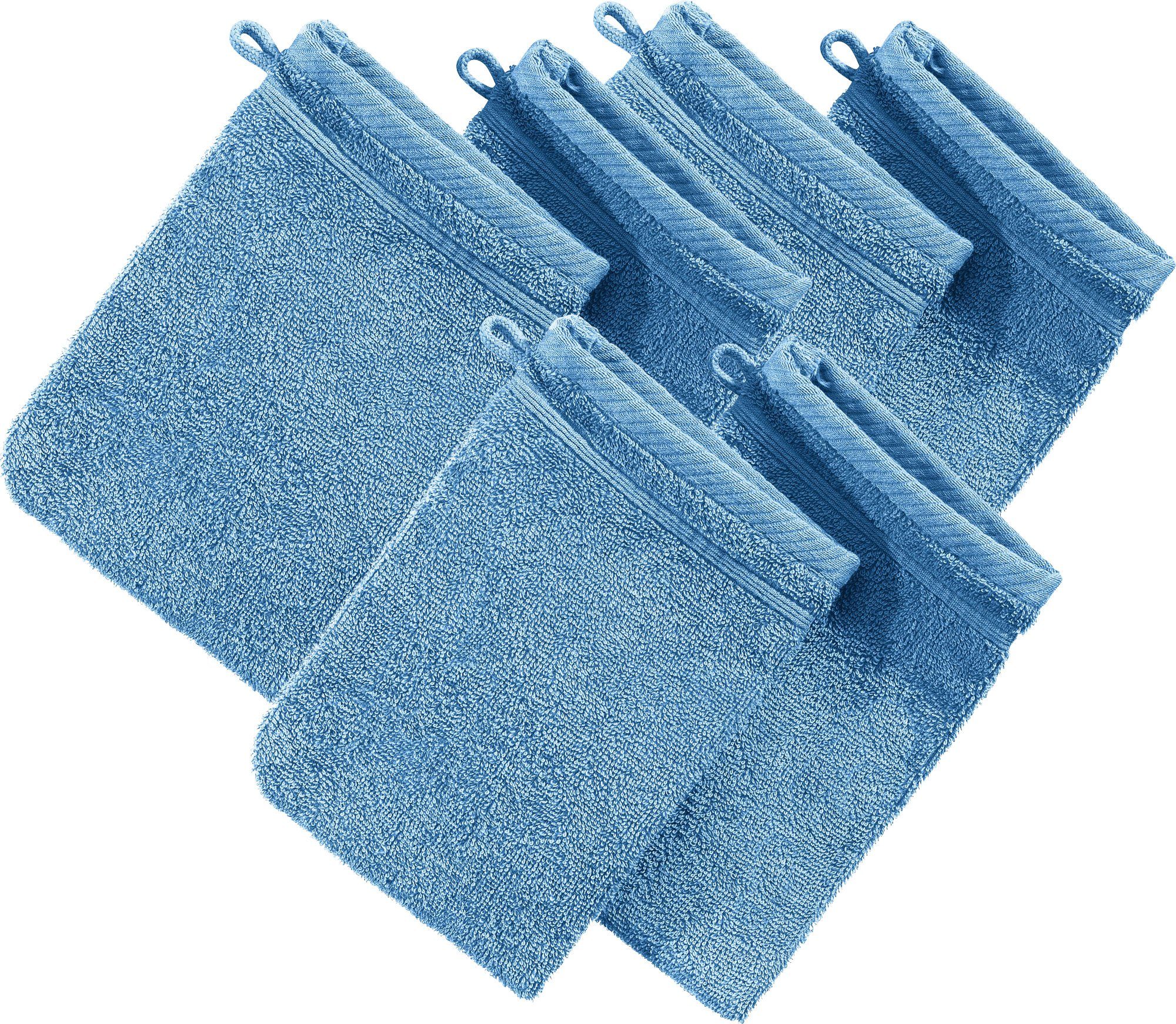 Erwin Müller Waschhandschuh Waschhandschuh "Heidelberg" 6er-Pack, Frottier, Walk-Frottier Uni