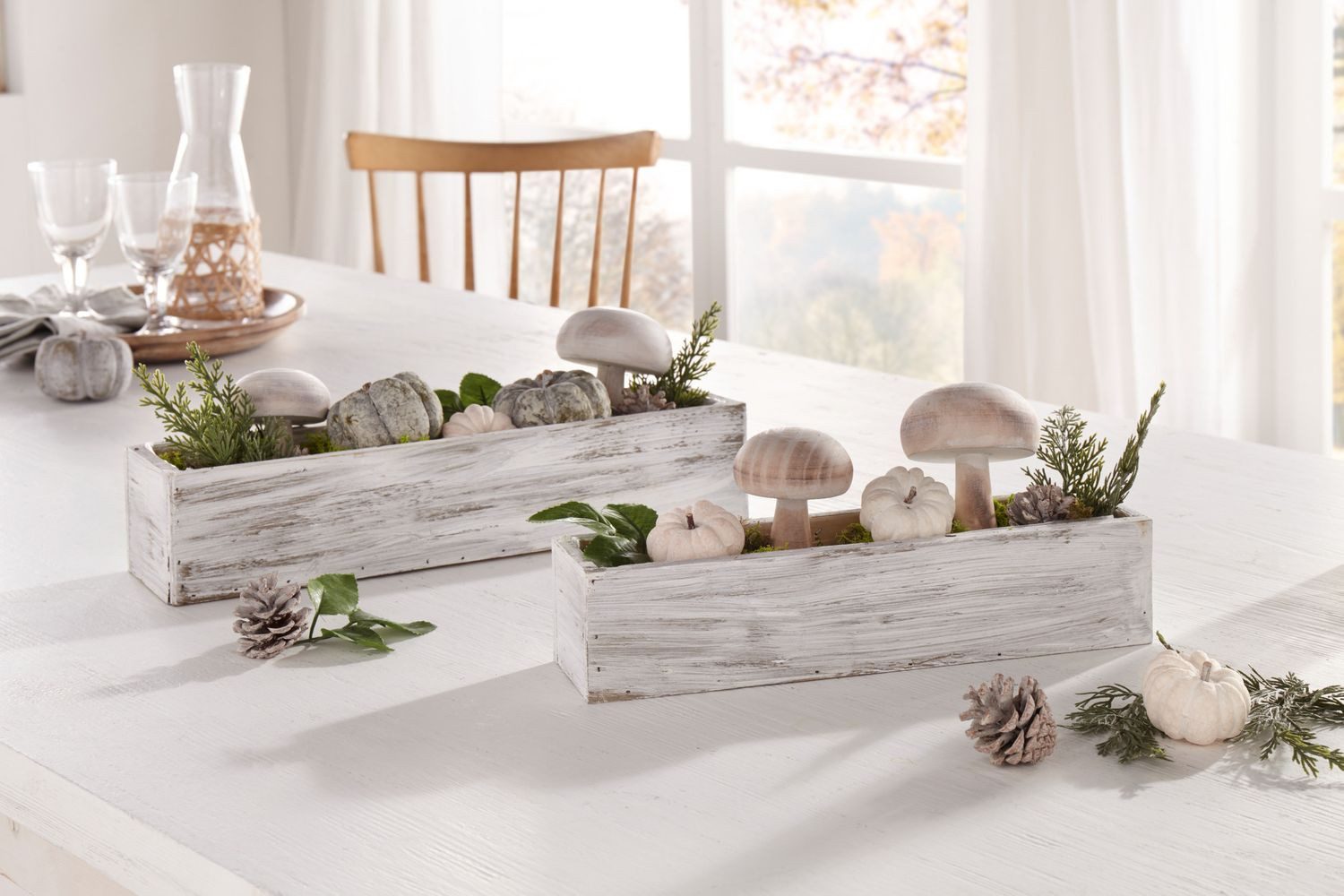 Frank Flechtwaren Balkonkasten, Pflanzer Shabby-White 2er günstig online kaufen