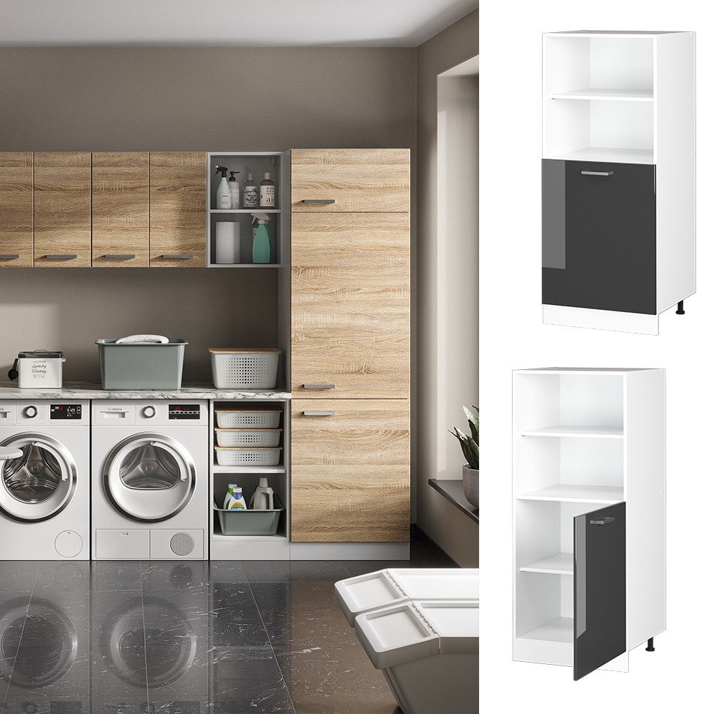 Vicco Schranksystem R-Line, Anthrazit Hochglanz/Weiß, 60 günstig online kaufen