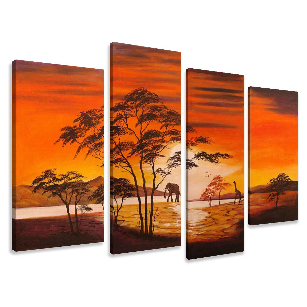 Leinwandbild 4 er Set Visario auf Leinwand gerahmt, sofort aufhängbar