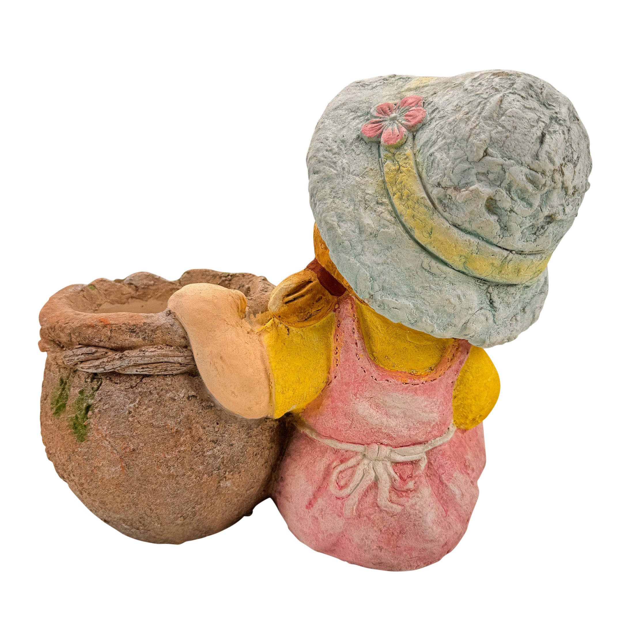Online-Fuchs Gartenfigur süßes Mädchen mit Blumentopf günstig online kaufen