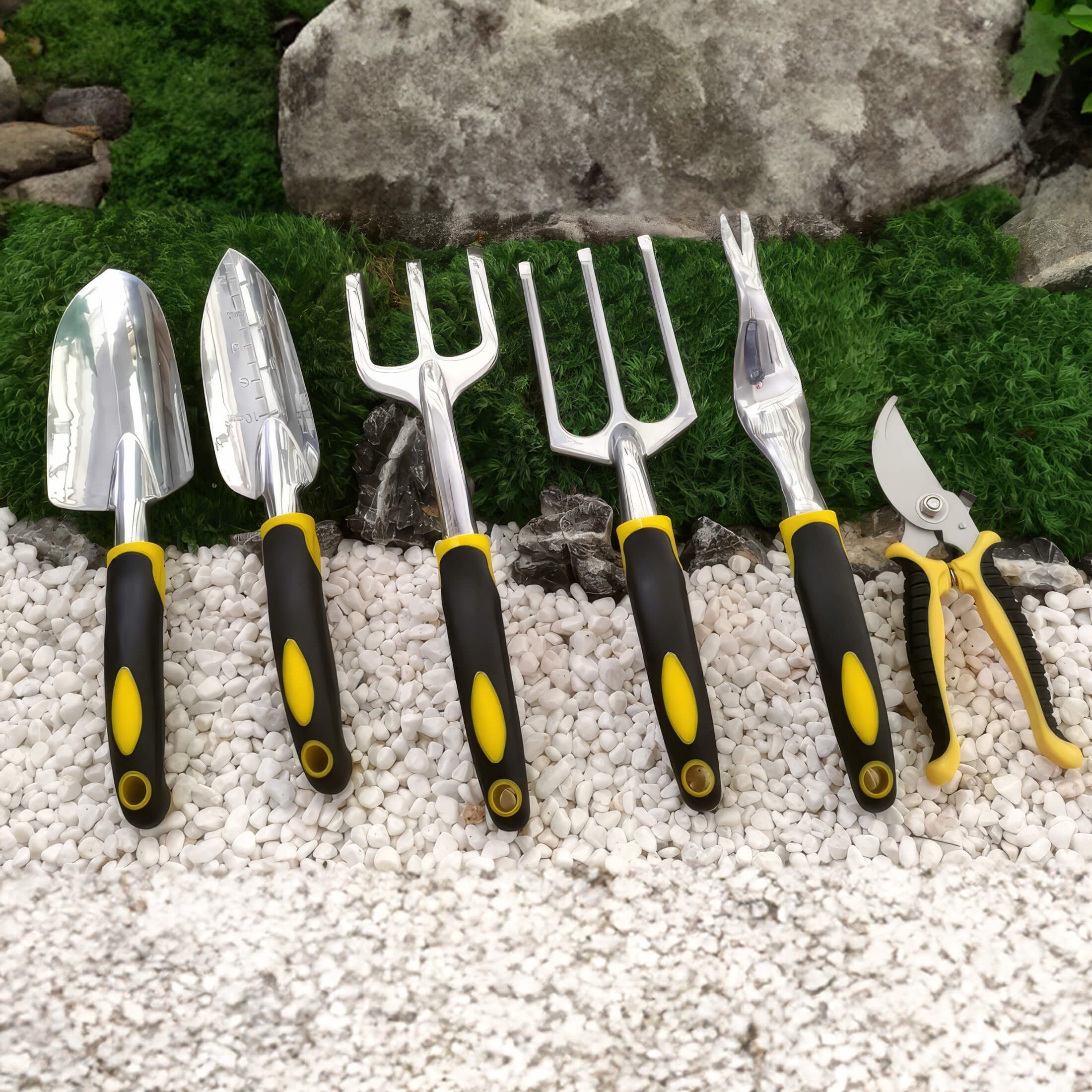 Beast Gartenpflege-Set Garten Handwerkzeug Set 6 teilig Schaufel, Kelle, Kultivator, Harke, vielseitiges Set, Pflanzen, Umtopfen, Unkraut entfernen