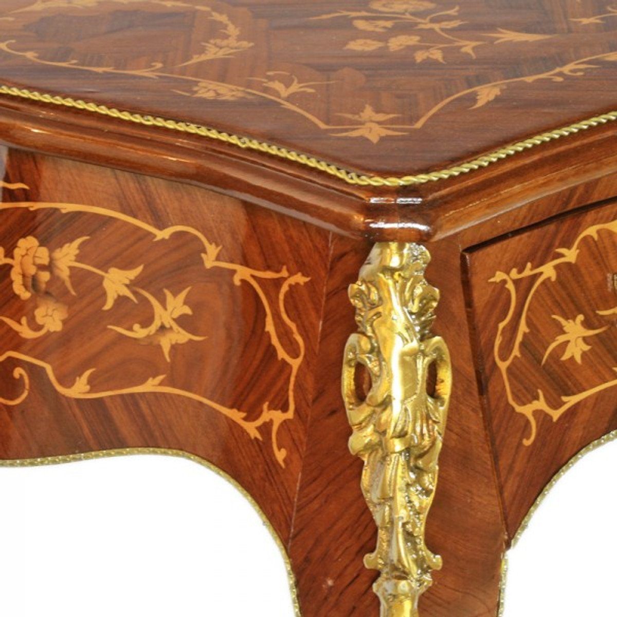 Casa Padrino Schreibtisch Barock Sekretär Stil Möbel Luxus Antik cm Schreibtisch Mahagoni Intarsien / 120 Gold 