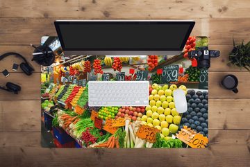 MuchoWow Gaming Mauspad Obst - Gemüse - Behälter - Markt (1-St), Büro für Tastatur und Maus, Mousepad Gaming, 90x60 cm, XXL, Großes