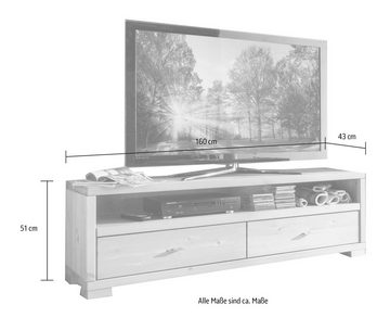 Wohn[glück]lich by Infantil TV-Board Vita, Lowboard Breite 160 cm, Kiefer massiv, Landhausstil