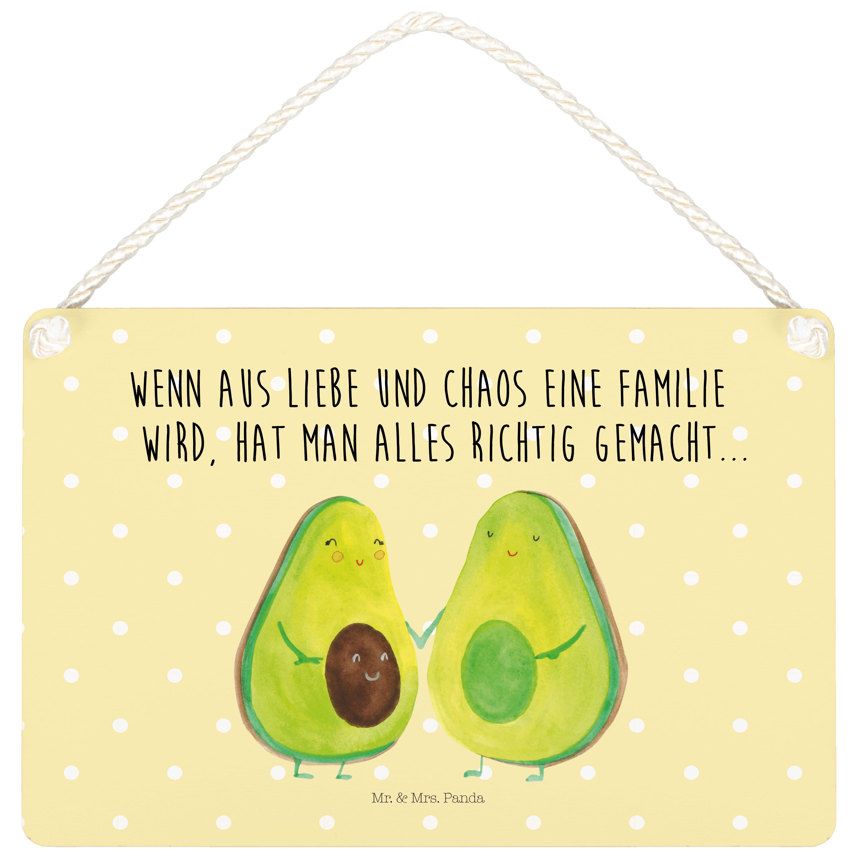 ᐅ Mr. & Mrs. Panda Hinweisschild Avocado Pärchen Gelb Pastell