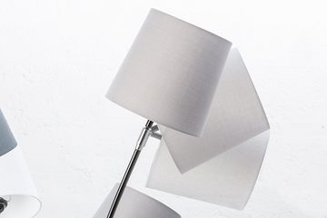 riess-ambiente Stehlampe LEVELS 176cm schwarz grau, ohne Leuchtmittel, Stehleuchte · Retro · Leinenstoff-Schirm · Marmor
