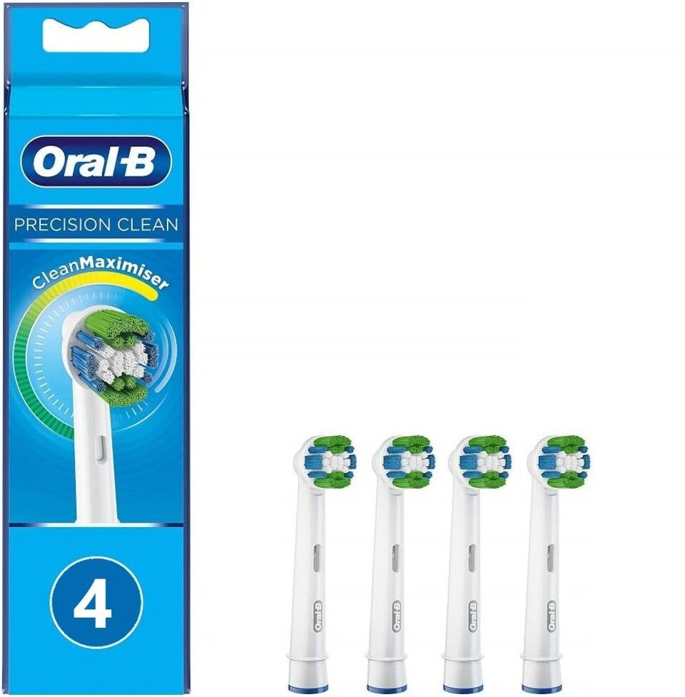Oral-B Aufsteckbürsten Precision Clean Aufsteckbürsten für elektrische Zahnbürste 4er Pack, Spar-Set, 4 Stück, mit CleanMaximiser-Borsten für optimale Zahnpflege