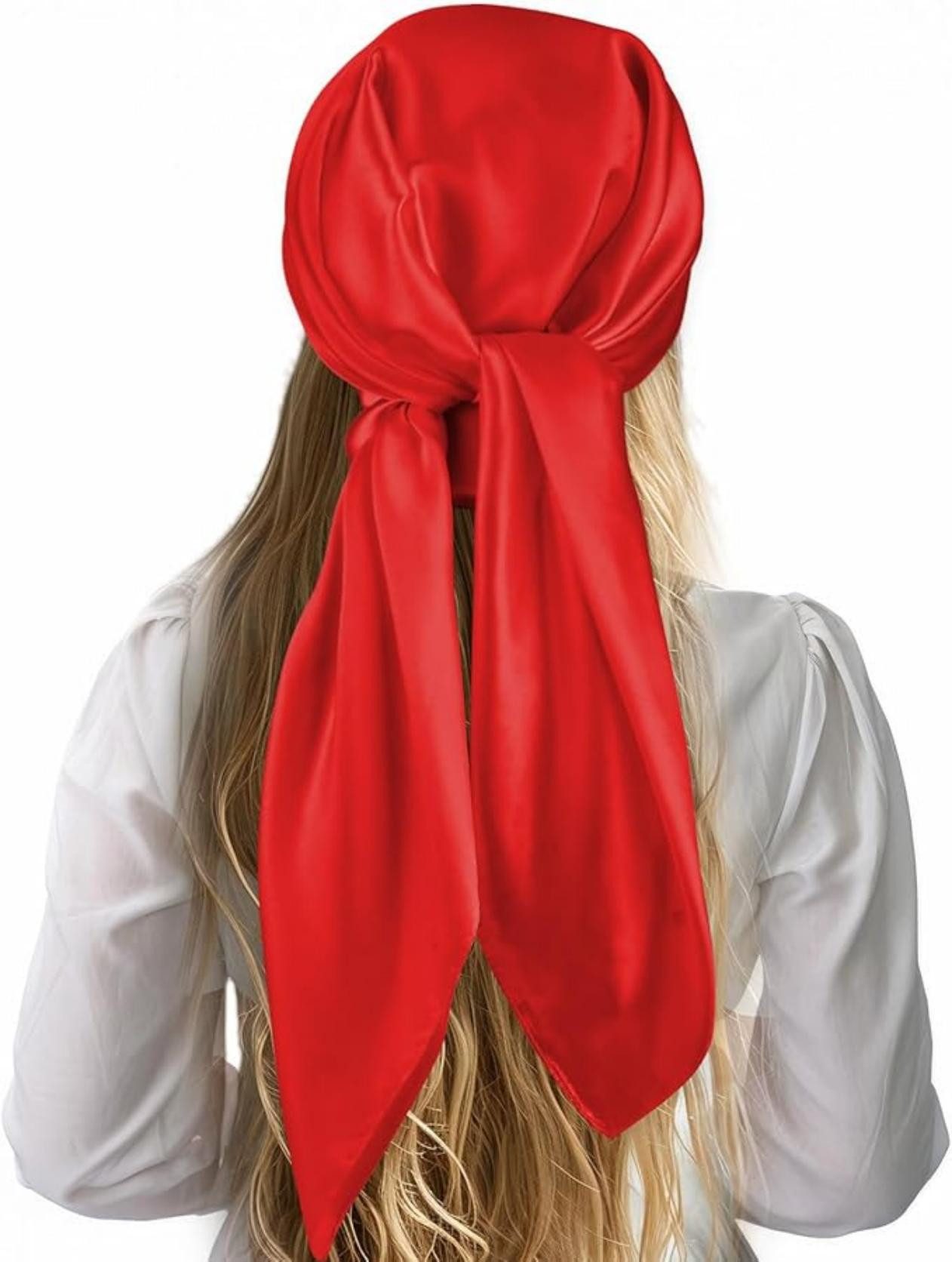 Oemmn Seidentuch quadratisch einfarbig 90x90cm Nickituch, Bandana-Schal