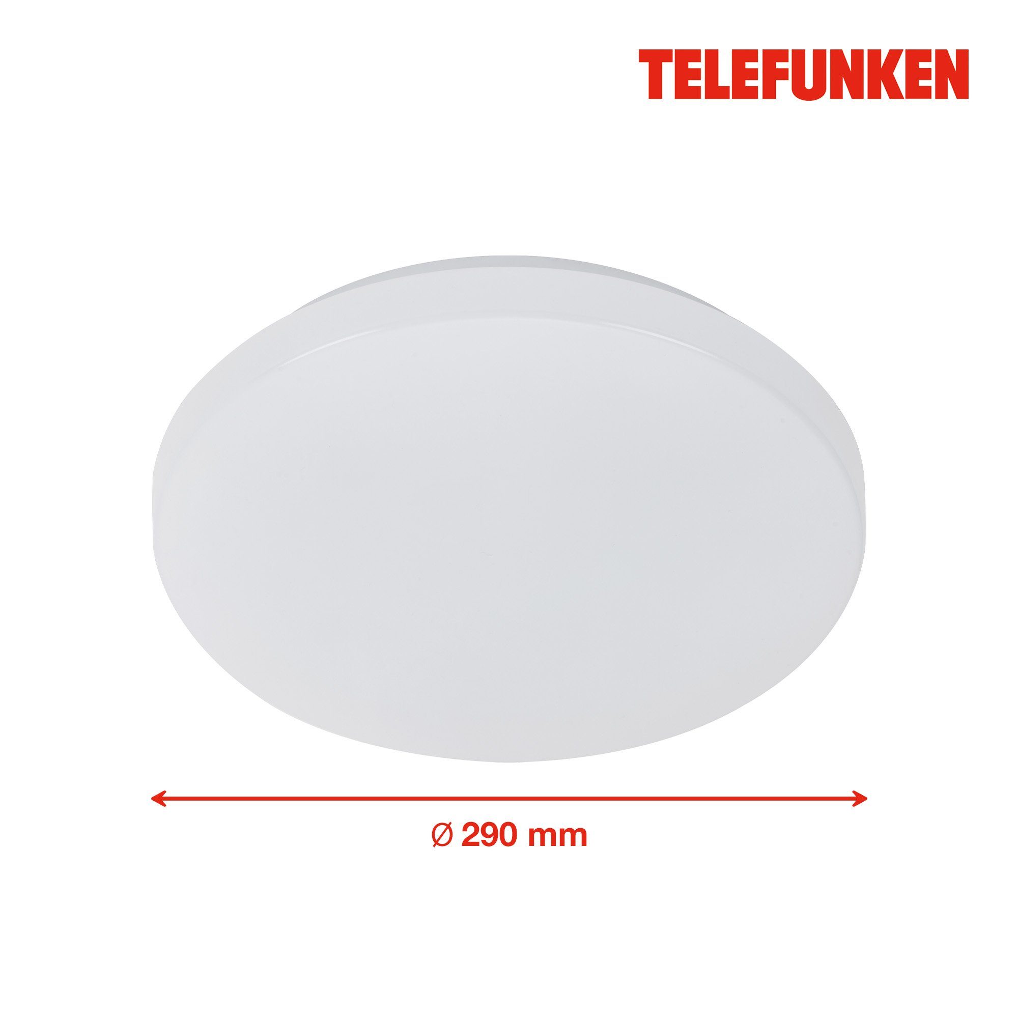 Telefunken LED Deckenleuchte 601506TF, Neutralweiß, Sensor fest 4000K LED Deckenleuchte 29cm 12W verbaut, 1200lm Ø