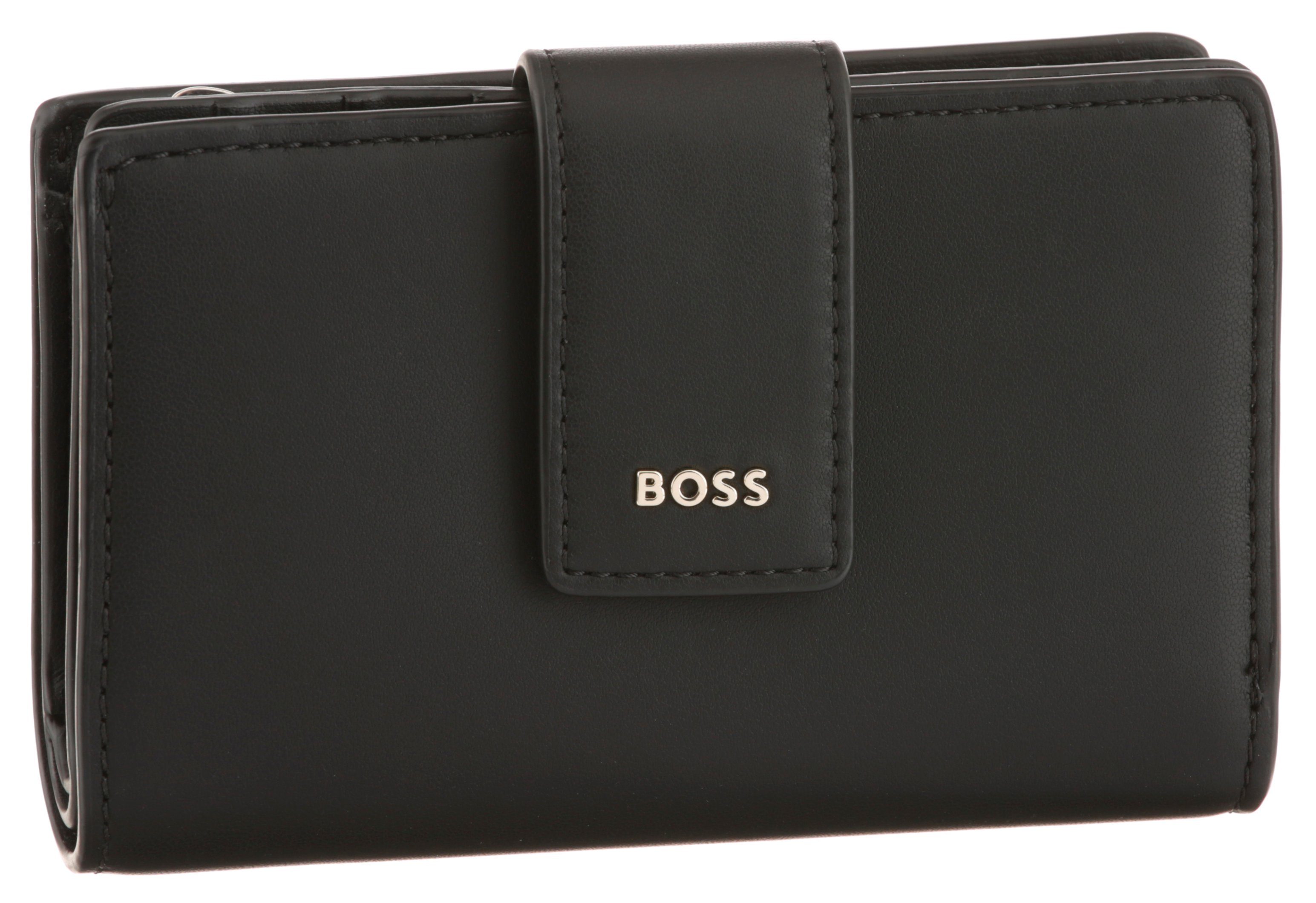 BOSS Geldbörse Abelie SM Wallet, mit silberfarbenen Details Black