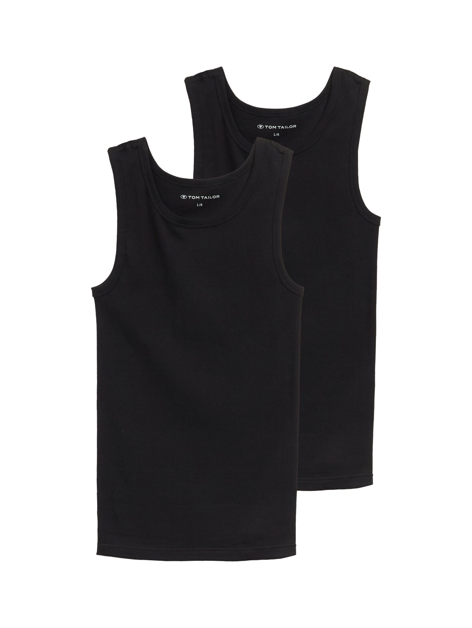 TOM TAILOR Unterhemd Unterwäsche Tanktops mit Rippstruktur im 2er-Pack günstig online kaufen