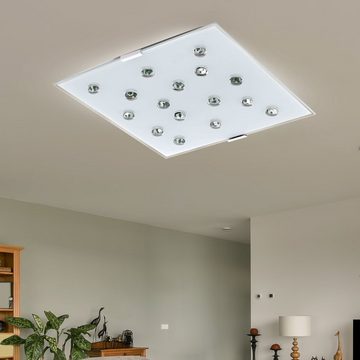 etc-shop LED Deckenleuchte, LED-Leuchtmittel fest verbaut, Warmweiß, LED Deckenleuchte Wohnzimmer Deckenlampe Glas satiniert Schlafzimmer