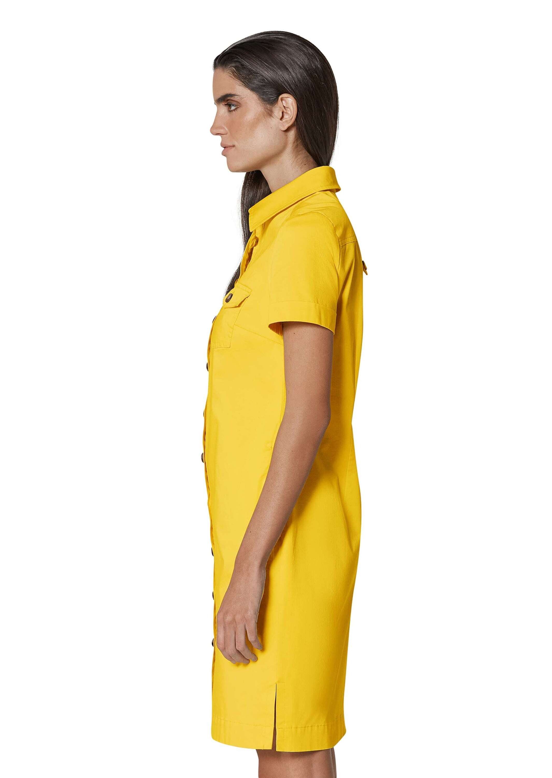 MADELEINE Midikleid Schmales Hemdblusenkleid mit Kurzarm