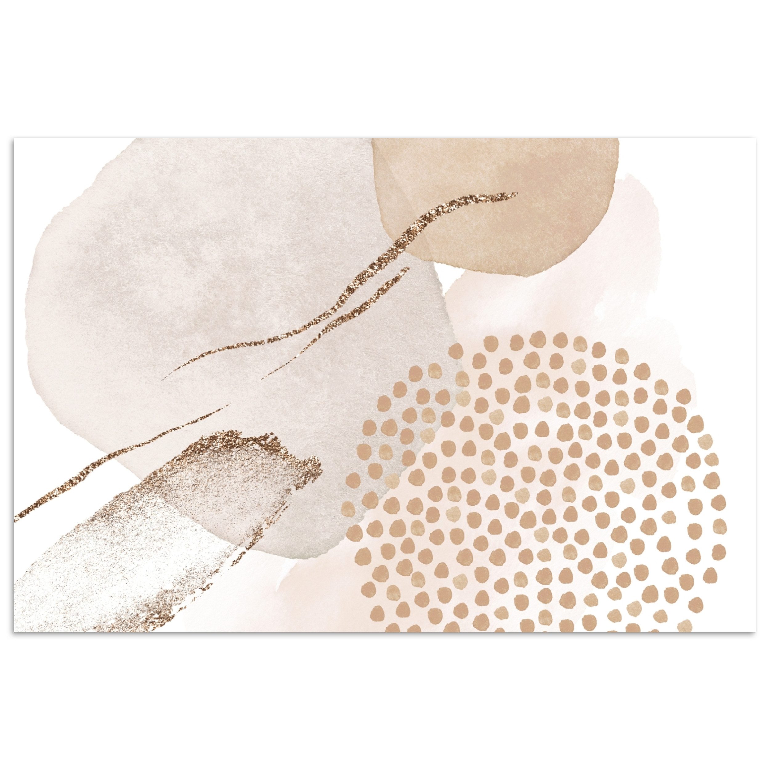 MuchoWow Poster Aquarell - Beige - Pastell - Modern - Abstrakt, (1 St), Poster ohne Rahmen, Wandbild, Wandposter, 30x20 cm