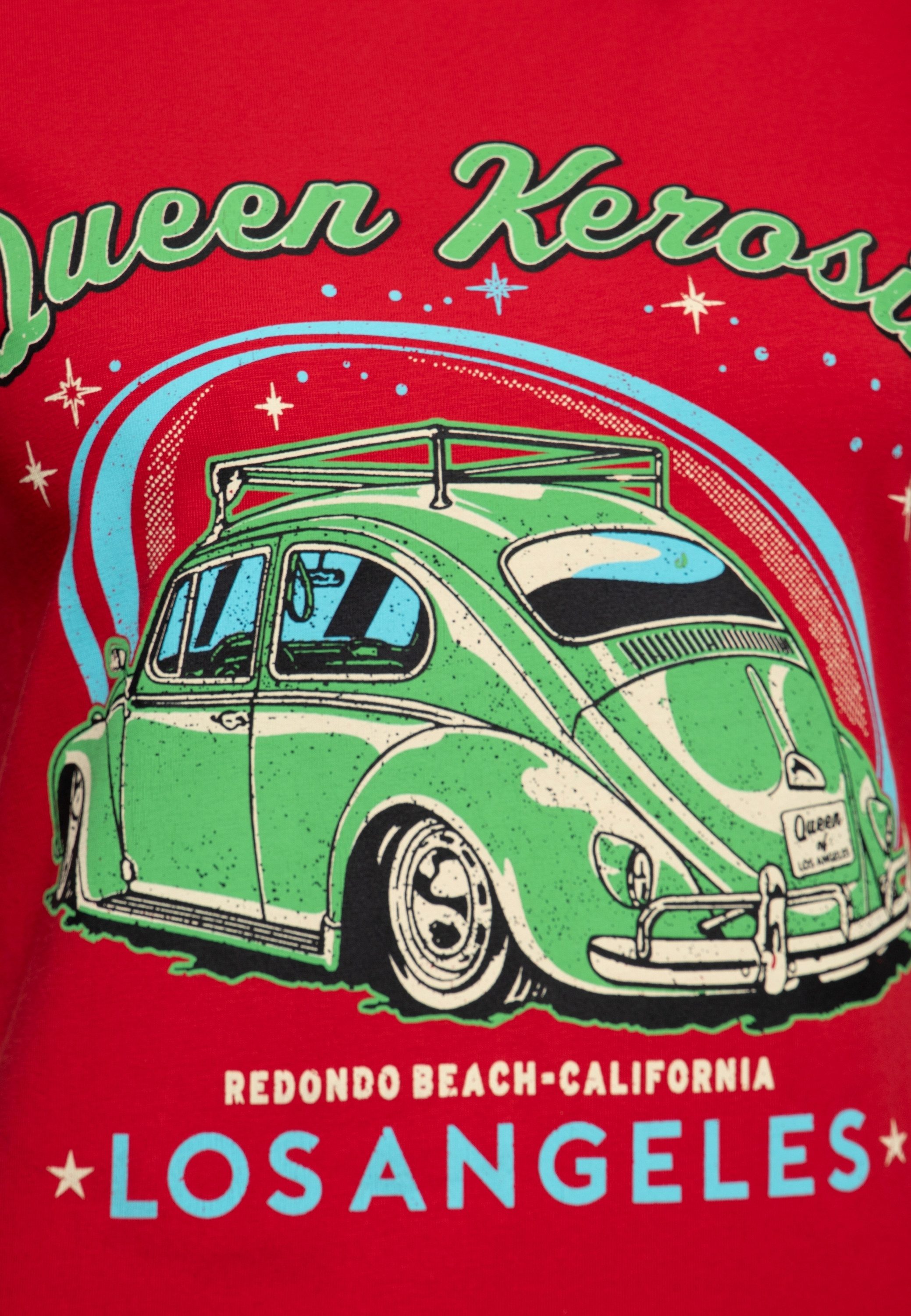 QueenKerosin Print-Shirt Los Angeles (1-tlg) mit Oldtimer-Print