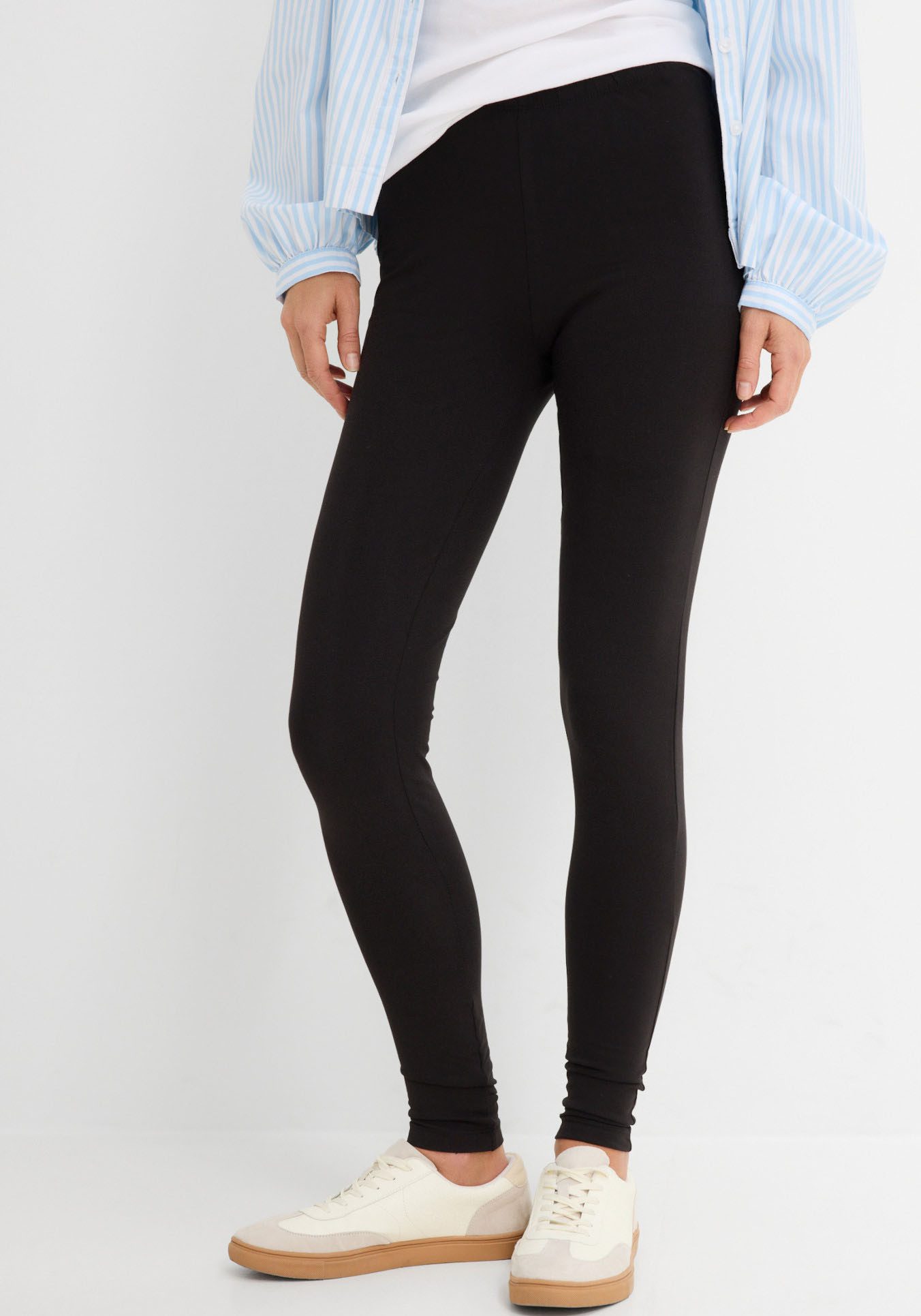 bonprix Leggings (Packung, 2-tlg) aus Baumwolle und Elasthan, schmale Passform, mit Elastikbund