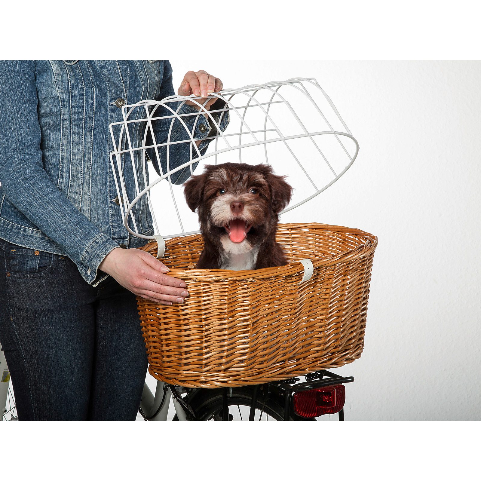 Aumüller Tierfahrradkorb Fahrrad-Tierkorb mit Halter, L: 52 cm, Gepäckträgermontage