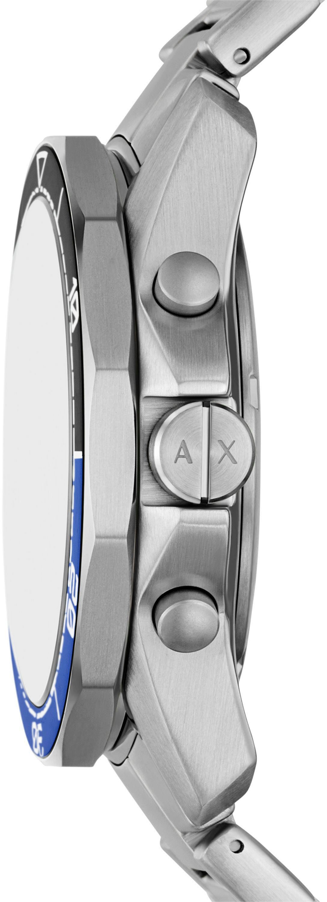 ARMANI EXCHANGE Chronograph AX7166SET, (Set, 2-tlg., mit Halskette), Quarzuhr, Armbanduhr, Herrenuhr, Edelstahlarmband, Geschenkidee, Tag