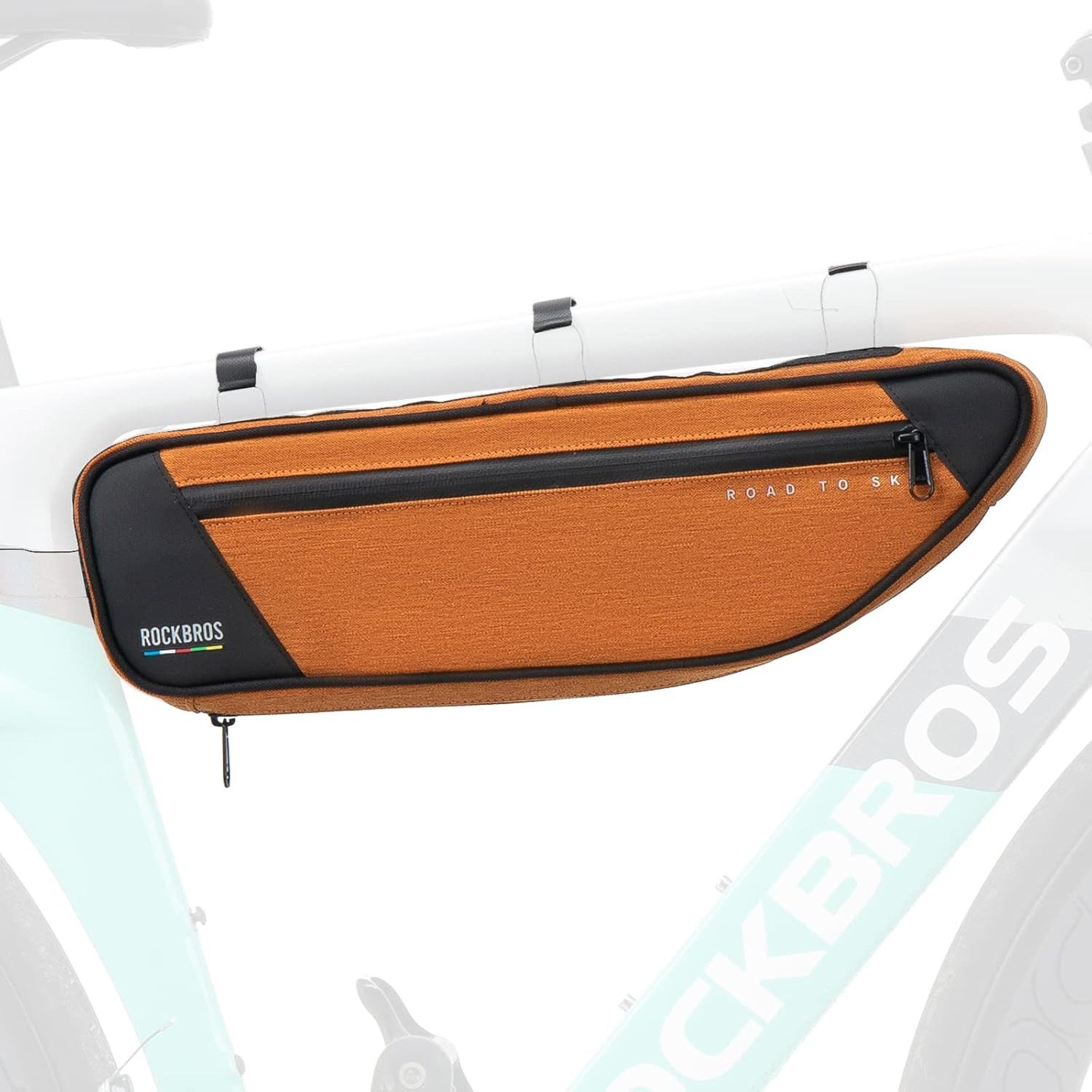 ROCKBROS Rahmentasche 2L Reflektierend wasserabweisend Fahrradtasche Orange für MTB/Rennrad