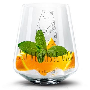 Mr. & Mrs. Panda Cocktailglas Bär Vermissen - Transparent - Geschenk, Cocktailglas mit Gravur, Freu, Premium Glas, Einzigartige Gravur