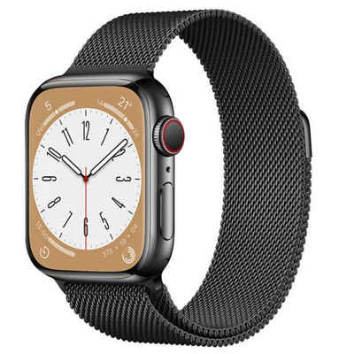 SmartUP Uhrenarmband Uhrenarmband für Apple Watch 1-9 / SE Metall Milanese Edelstahl, Milanese Armband für 38/40/41mm und 42/44/45/49mm