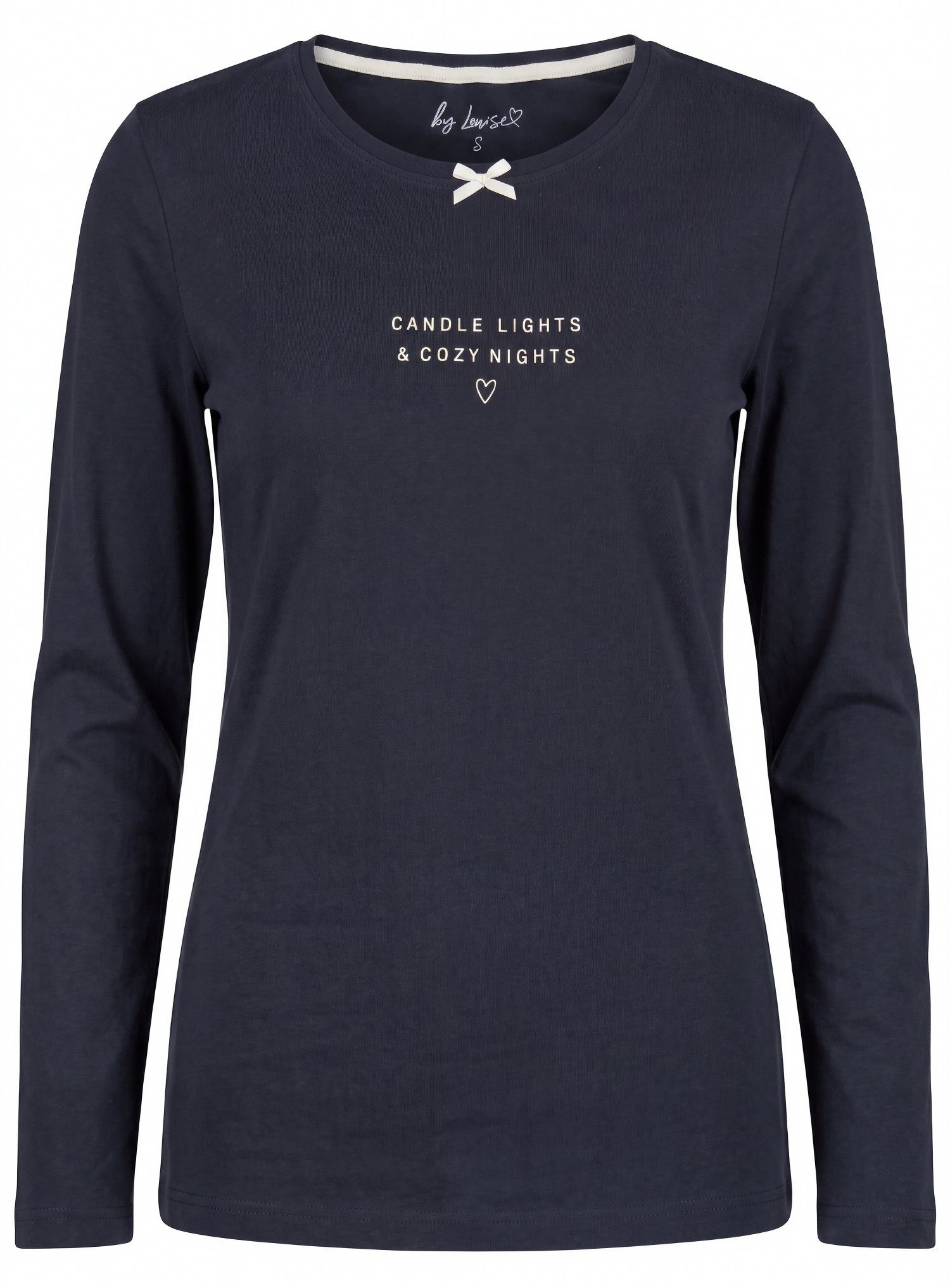 By Louise Pyjamaoberteil Damen Pyjamashirt Langarm (1-tlg) klassisch