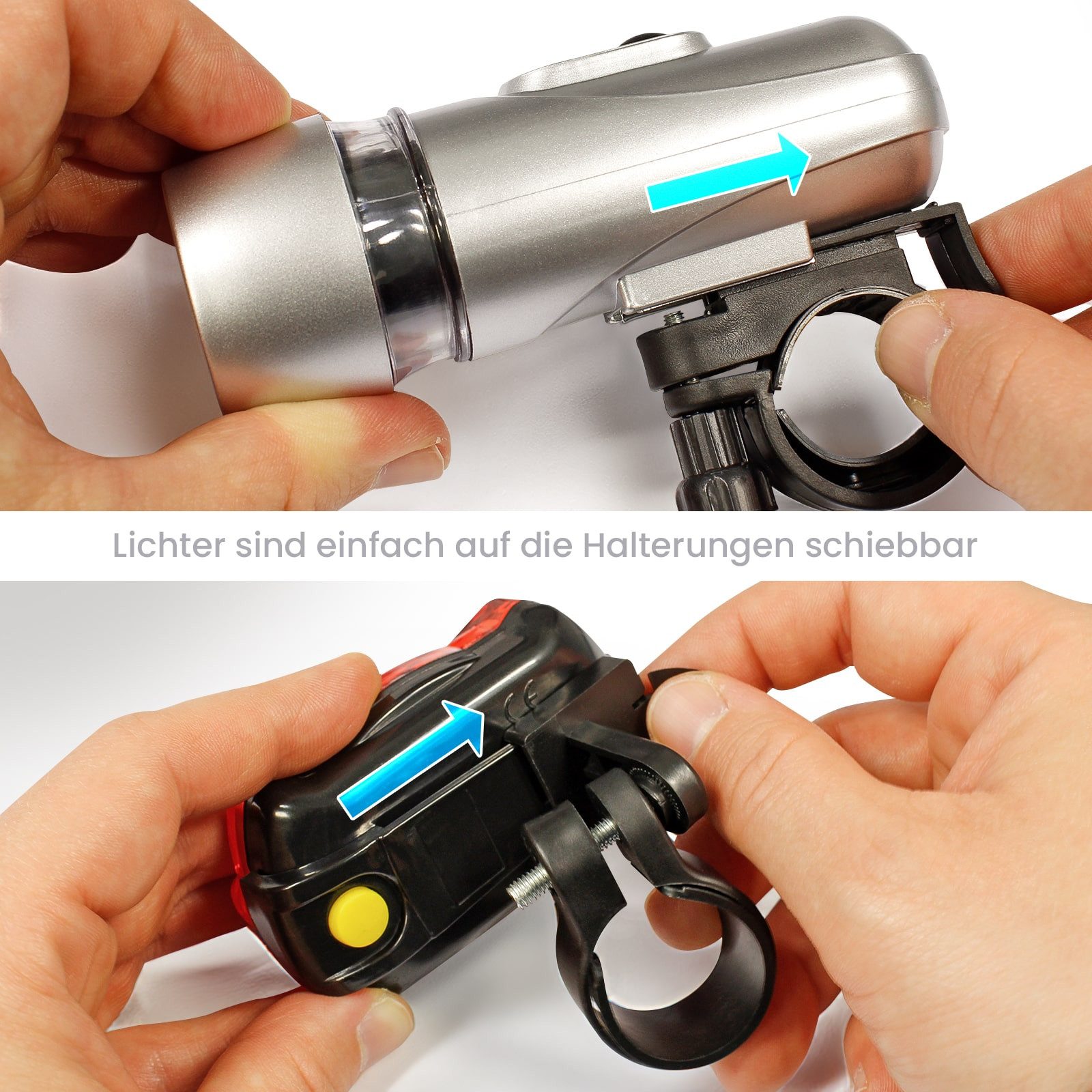 EAXUS Taschenlampe, Outdoor LED Beleuchtung rot & weiß, inkl. Halterungen, versch. Modi