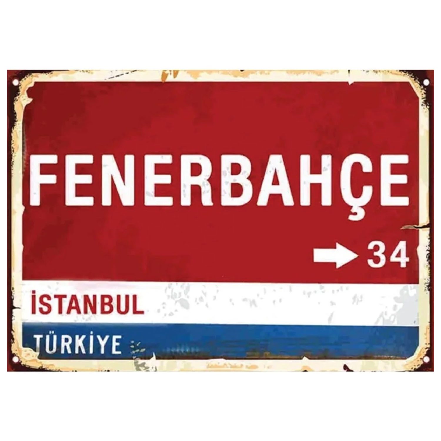 Jungengel Wandbild Fenerbahce Istanbul Retro Poster 28x20cm selbstklebend MDF Fanartikel, Rückseitige Klebefläche für einfache, bohrfreie Montage