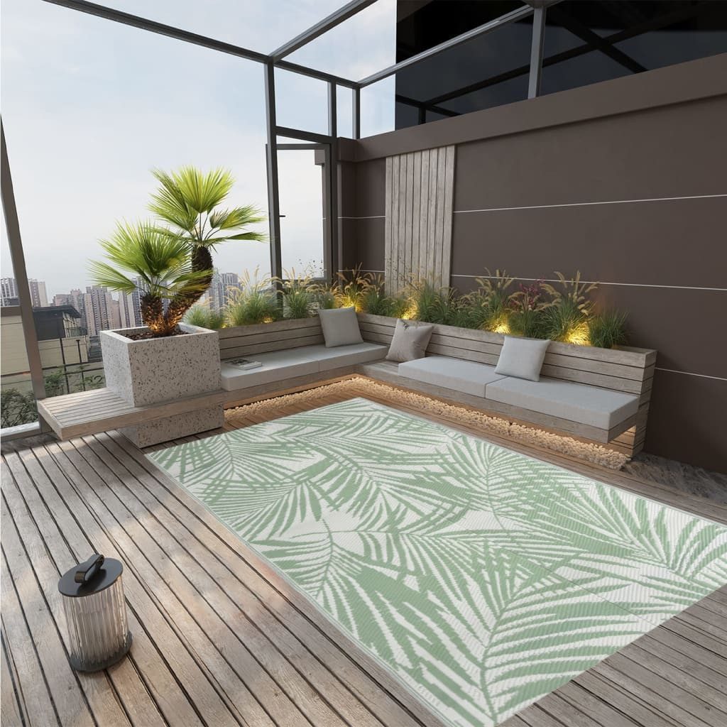 vidaXL Outdoorteppich 190 x 290 cm Teppich Terrasse Camping Outdoor draußen Vorzelt Grün 190, Höhe: 290 mm