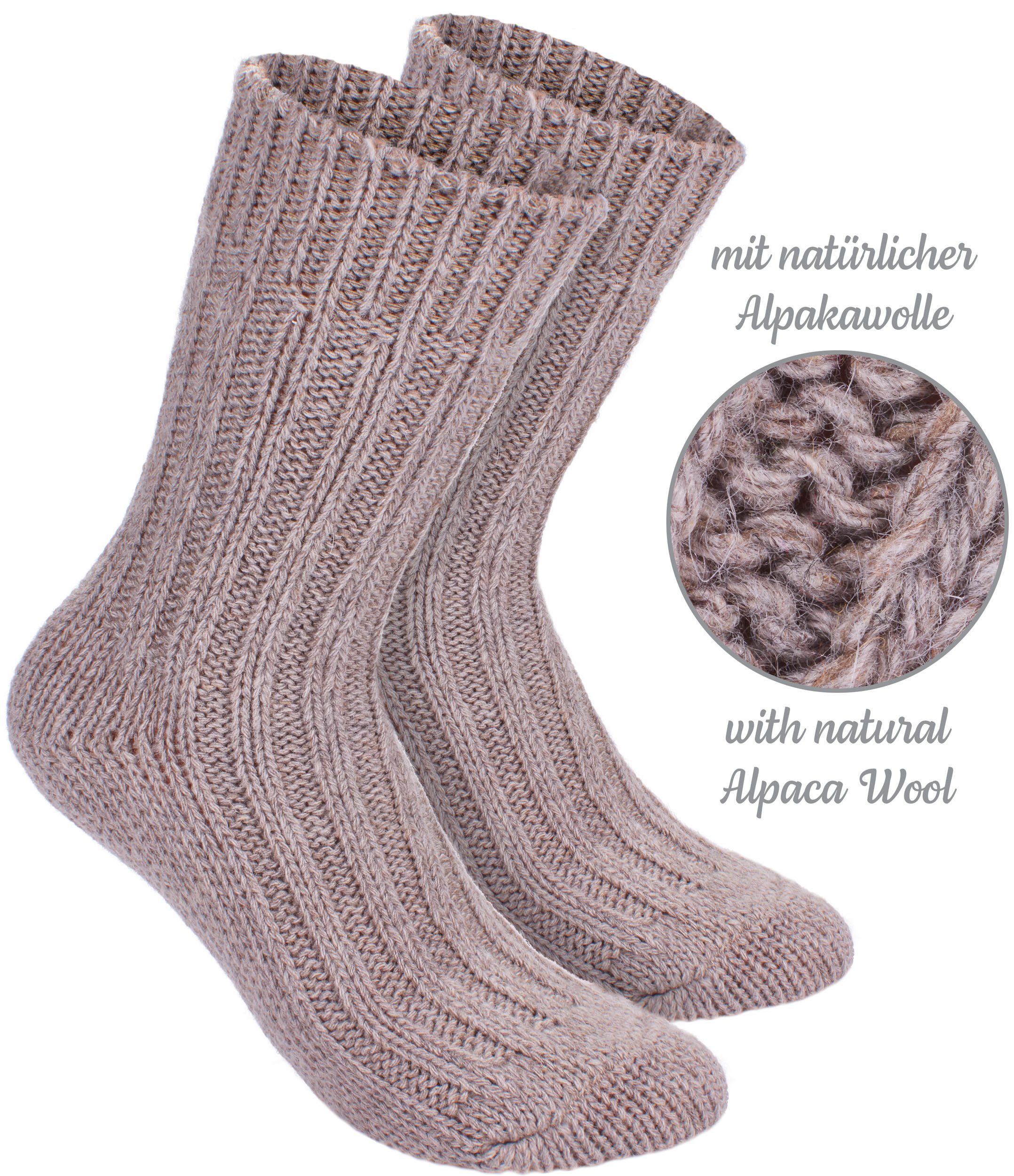 BRUBAKER Kuschelsocken warme dicke Alpaka Socken (Set, 4-Paar, mit Alpakawolle) Wintersocken für Damen und Herren – Bild 5 von 5