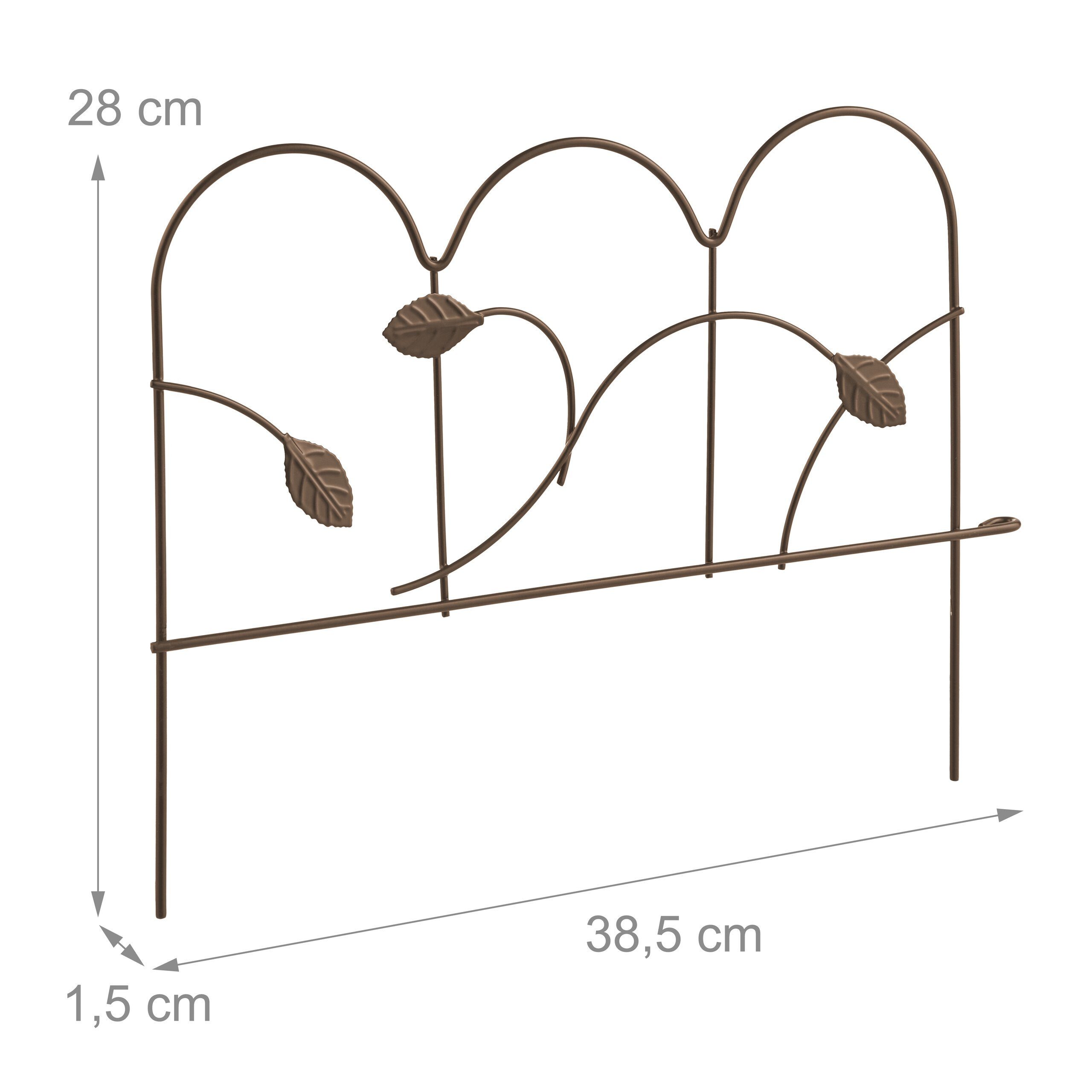 relaxdays Beetbegrenzung Beeteinfassung Metall 4er Set