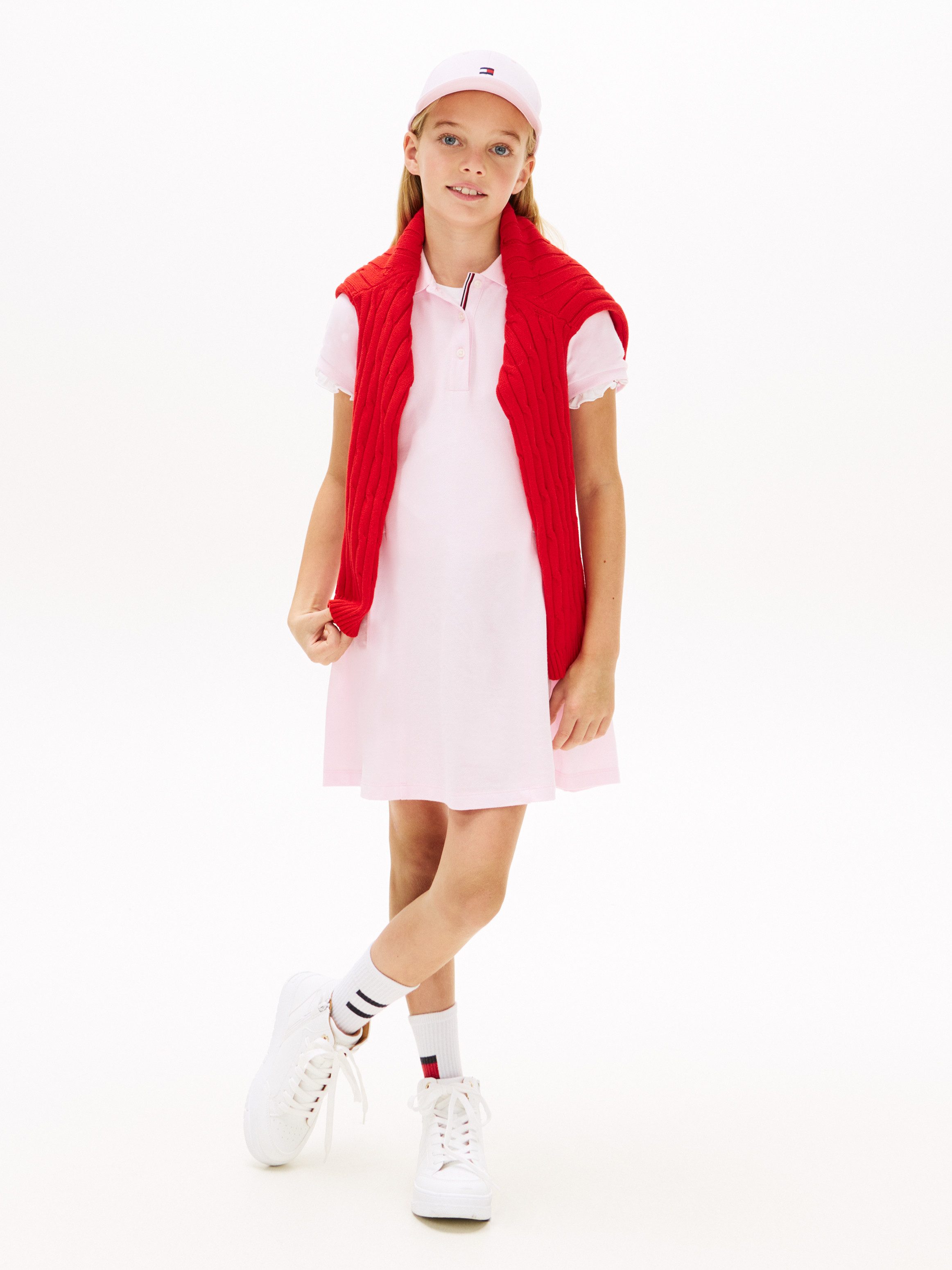 Tommy Hilfiger Polokleid PLEATED POLO DRESS SHORT SLEEVE Kinder bis 16 Jahre, regular fit
