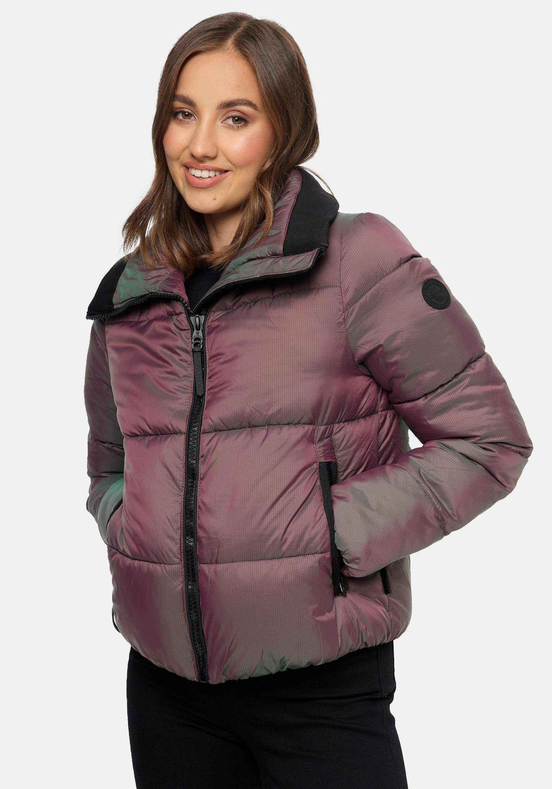 Navahoo Steppjacke Sternschnüppchen Gesteppte Damen Winterjacke in Metallic-Optik