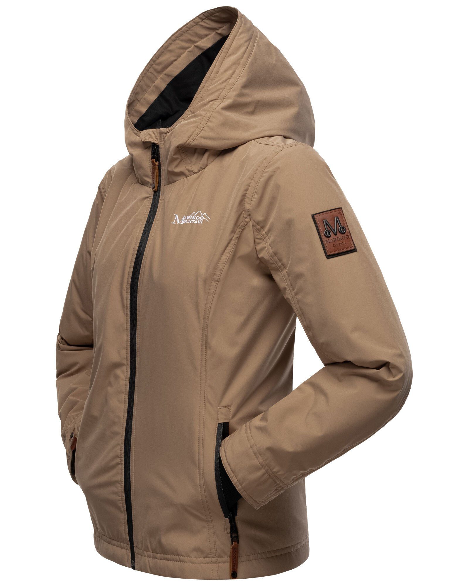 Marikoo Outdoorjacke Brombeere Sportliche Übergangsjacke mit Kapuze und schützendem Kragen – Bild 4 von 5