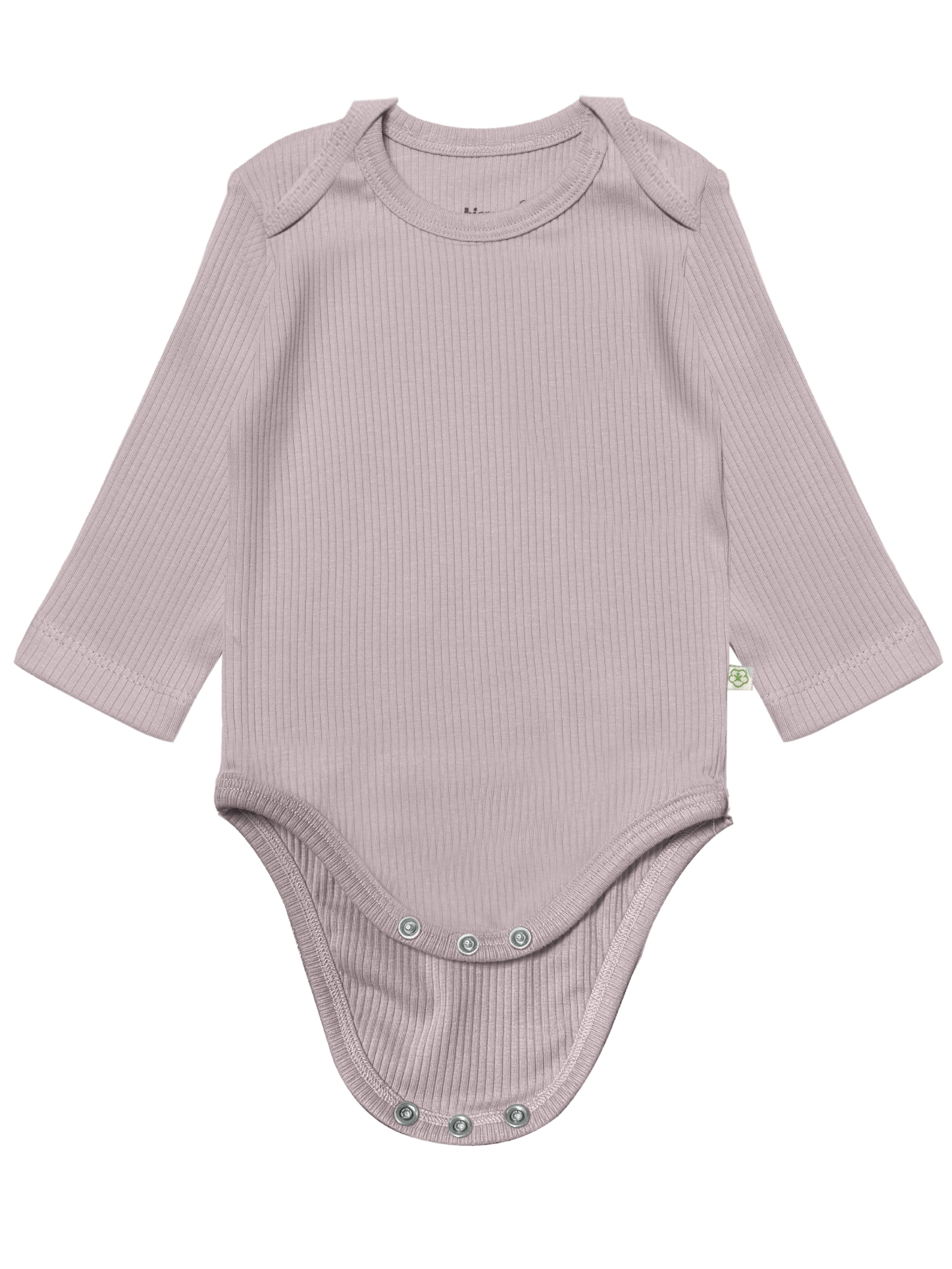 biorganic Langarmbody Ripp (3er Pack), Mehrfarbig, Unisex, Baby Body für Jungen und Mädchen (Set, 4-tlg., 3er-Pack Bodys & 1 Beutel) gerippte Textilstruktur (Ripp), Modal und Bio-Baumwolle, Größe 56 - 86