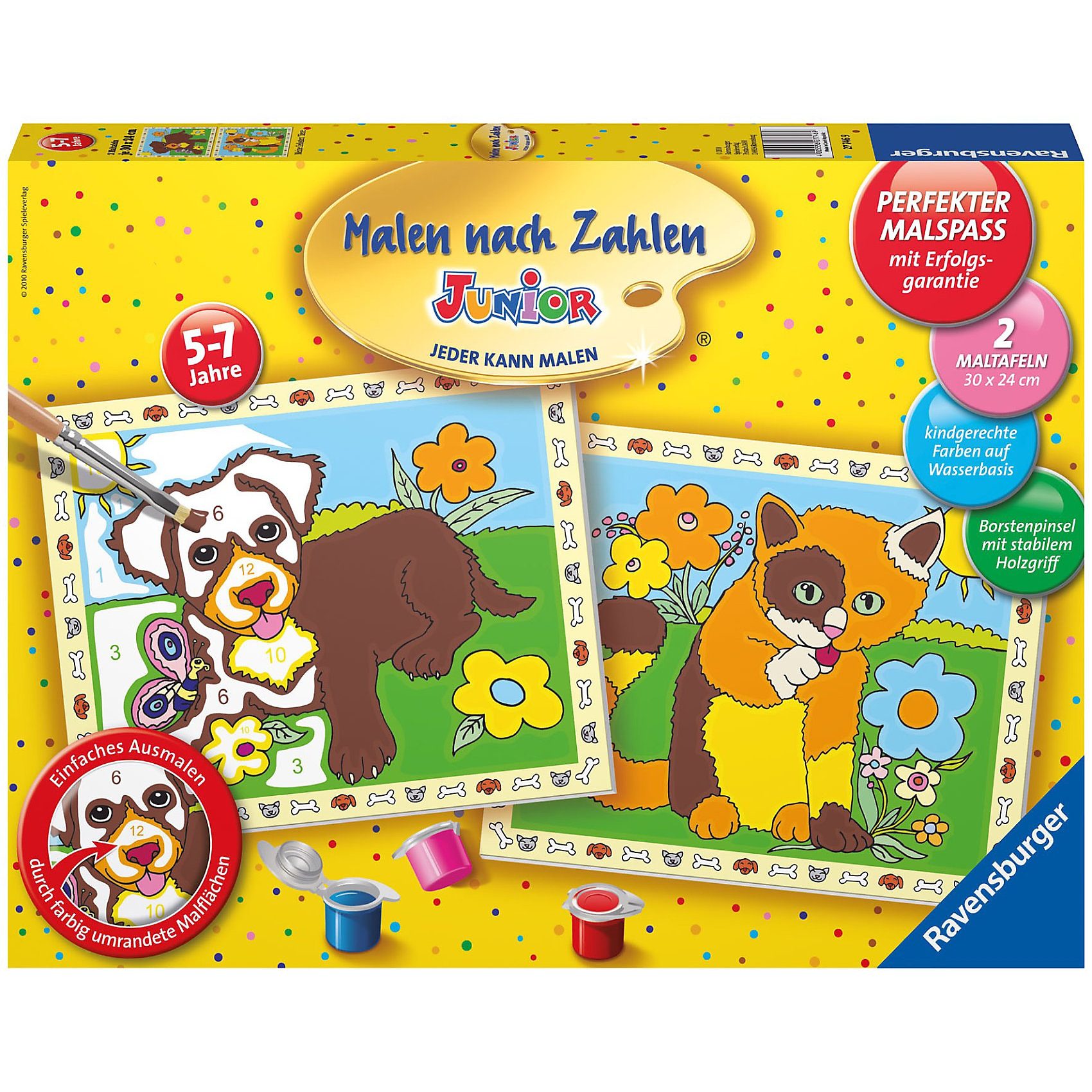 Ravensburger Malen nach Zahlen Junior - Meine liebsten Tiere (2 Motive