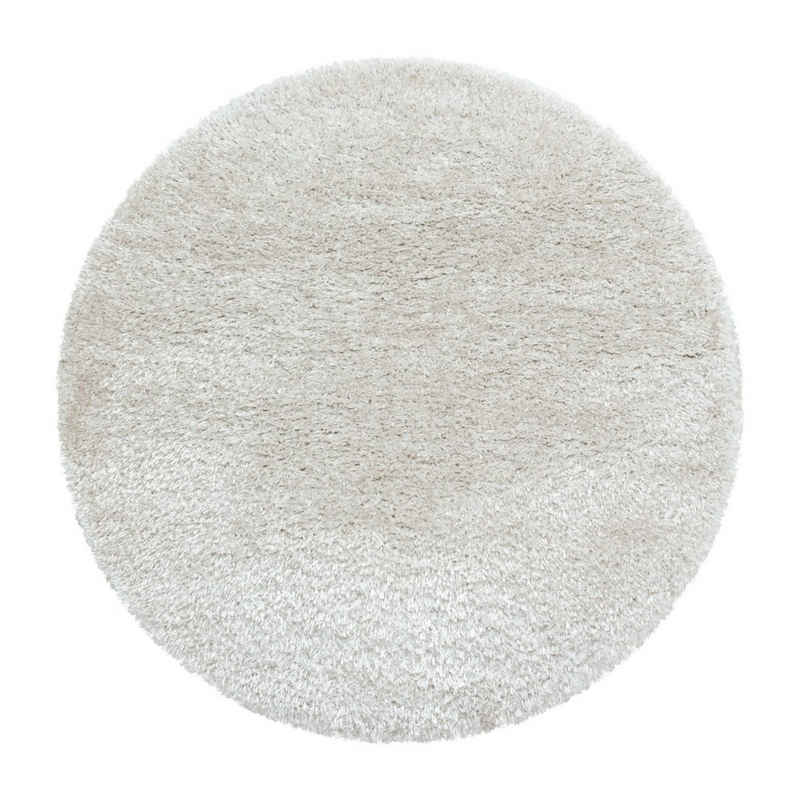 Hochflor-Teppich Unicolor - Einfarbig, Carpetsale24, Rund, Höhe: 50 mm, Teppich Wohnzimmer Shaggy Einfarbig Flauschig versch. Far. und größ.