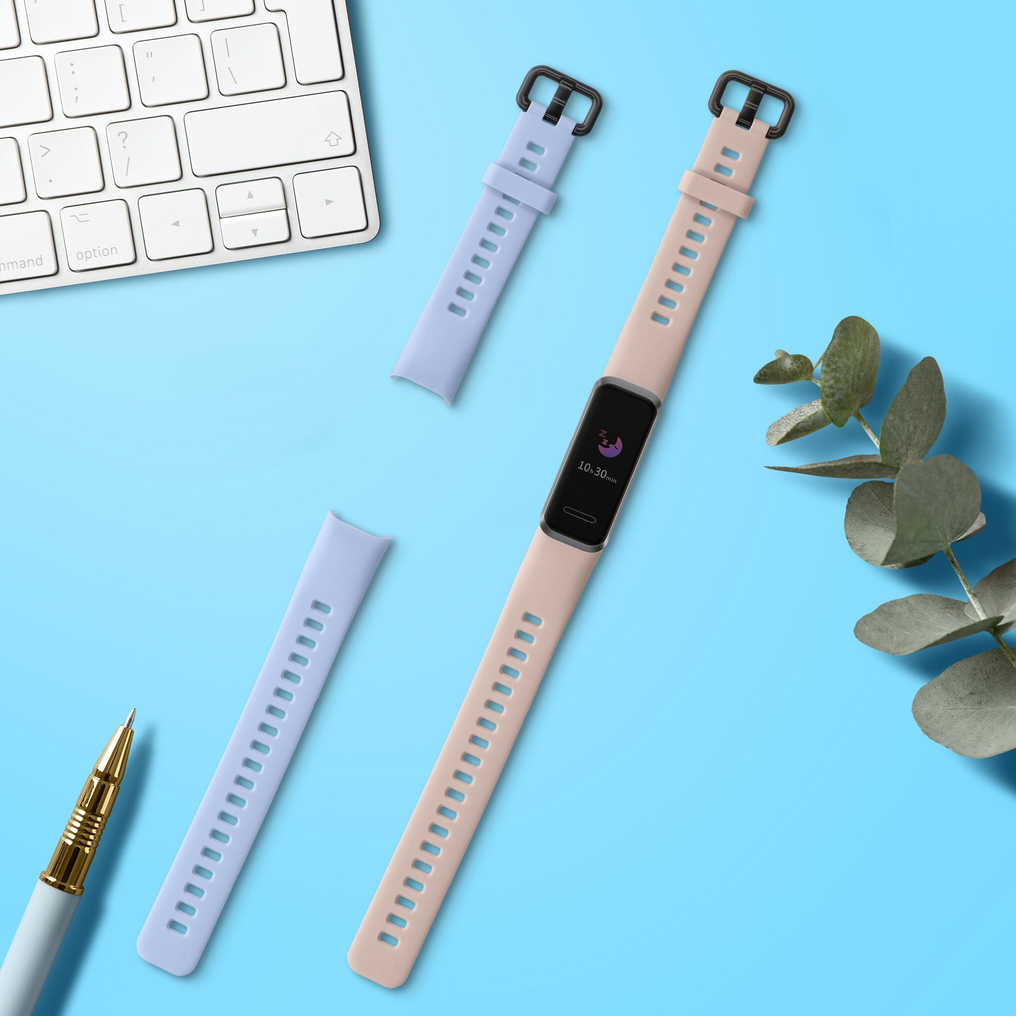 kwmobile 2x Uhrenarmband für Huawei Band 4 Armband Smartwatch, 2-tlg., Fitnesstracker Band Set aus TPU Silikon - Ersatzarmband Smartwatch