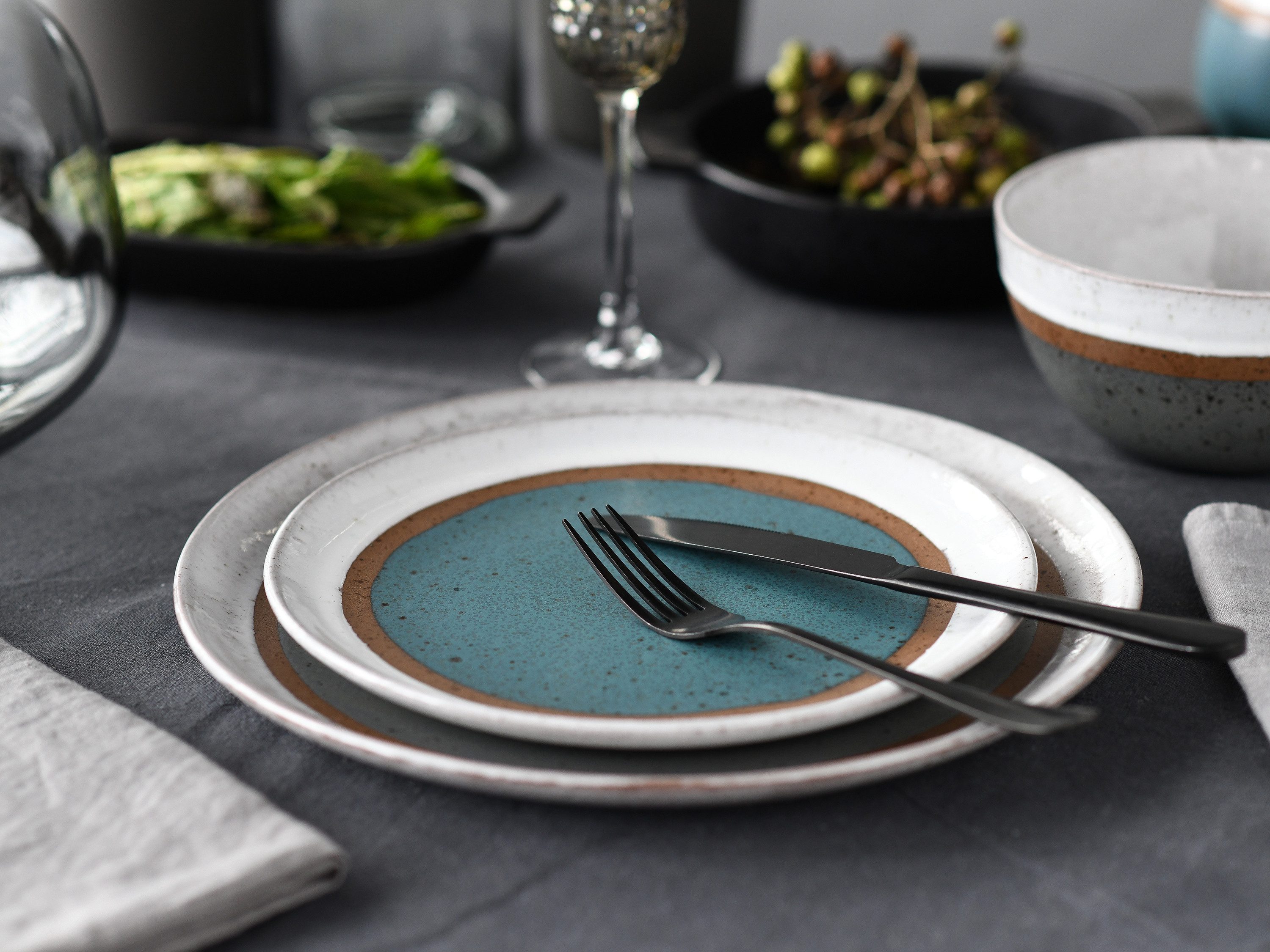 creaTable Kombiservice Fjord Bunt (16-tlg), 4 Personen, Steinzeug – Bild 4 von 5