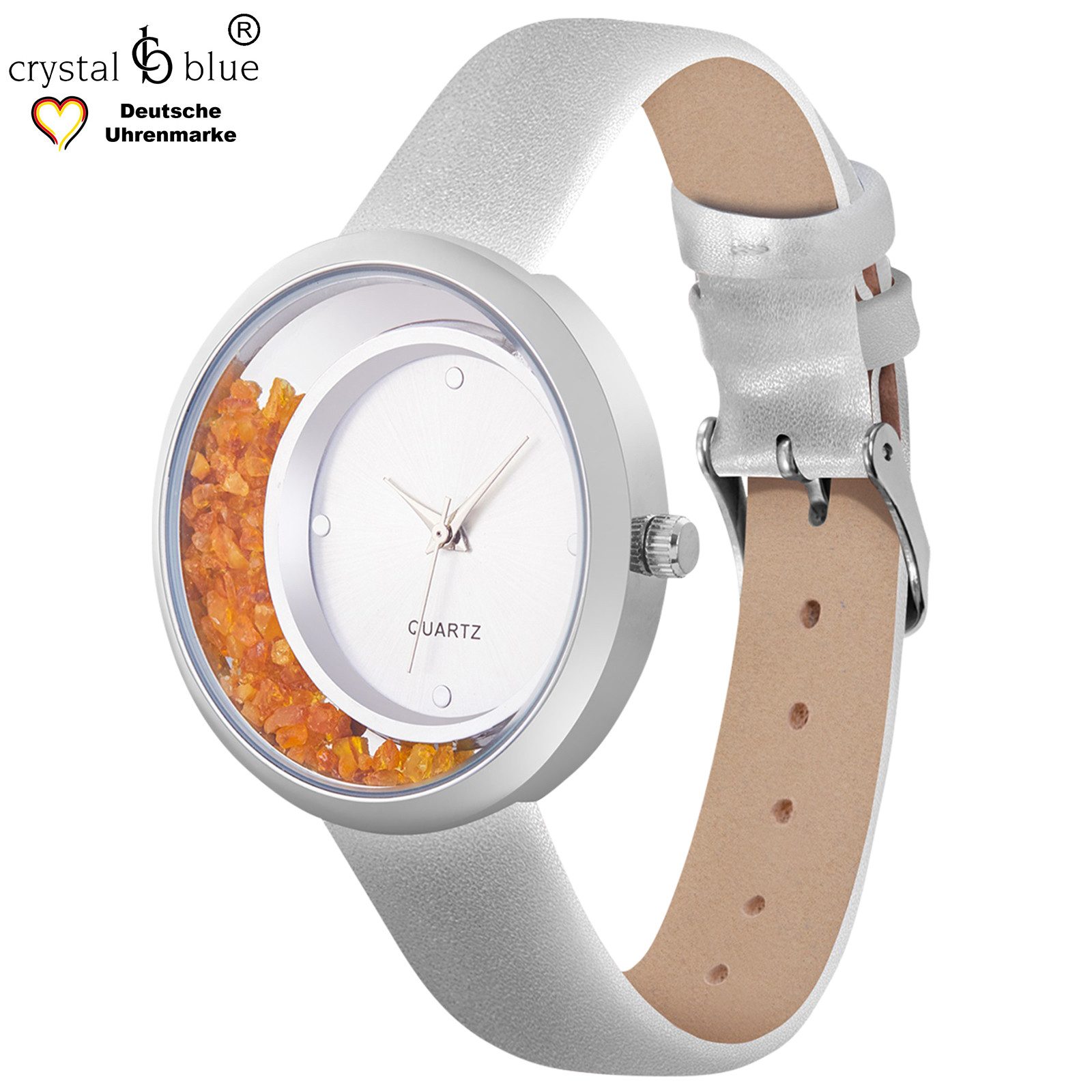 crystal blue Quarzuhr Damenuhr analog Armbanduhr günstig online kaufen